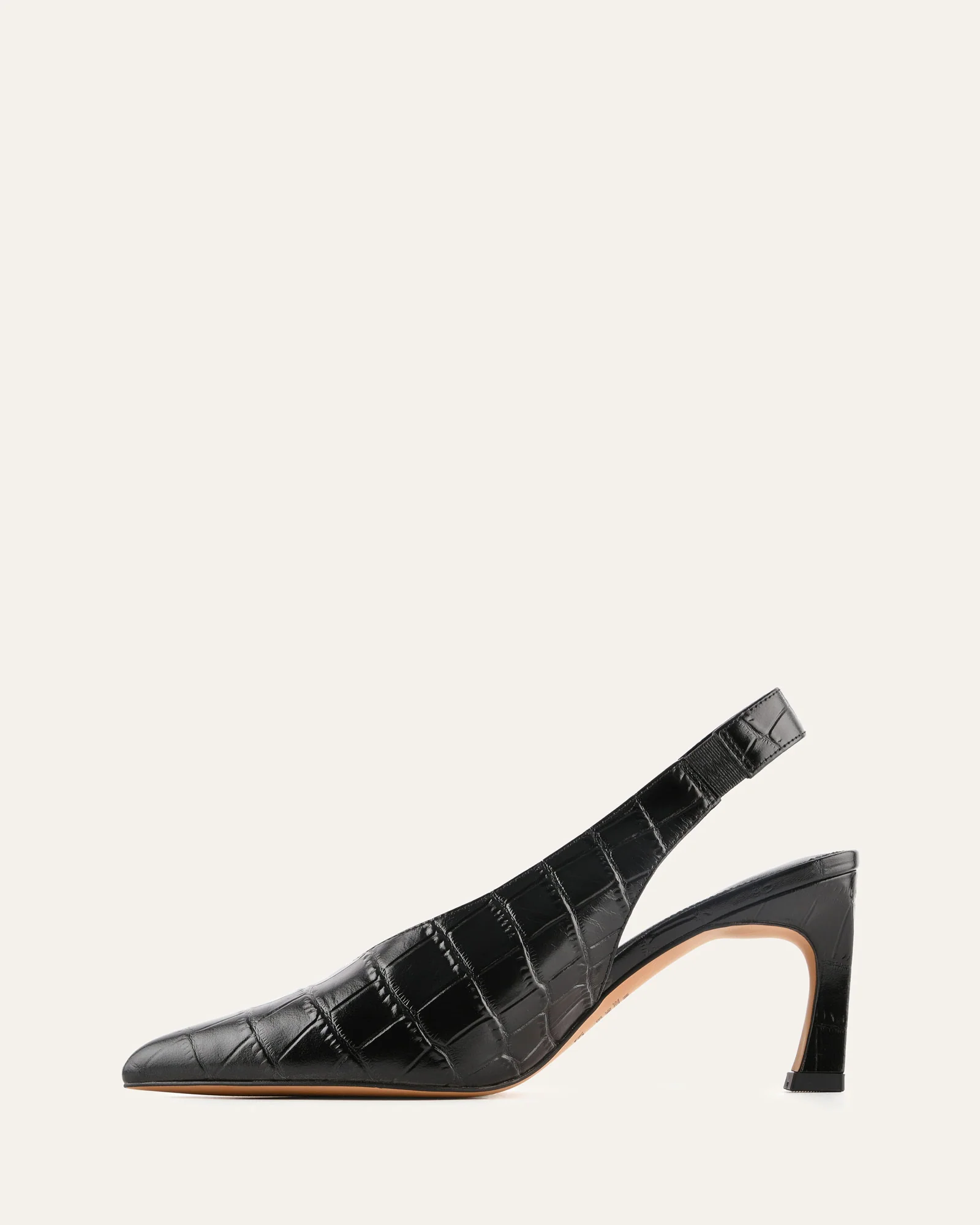 EVIE MID HEELS BLACK CROC - Image 5