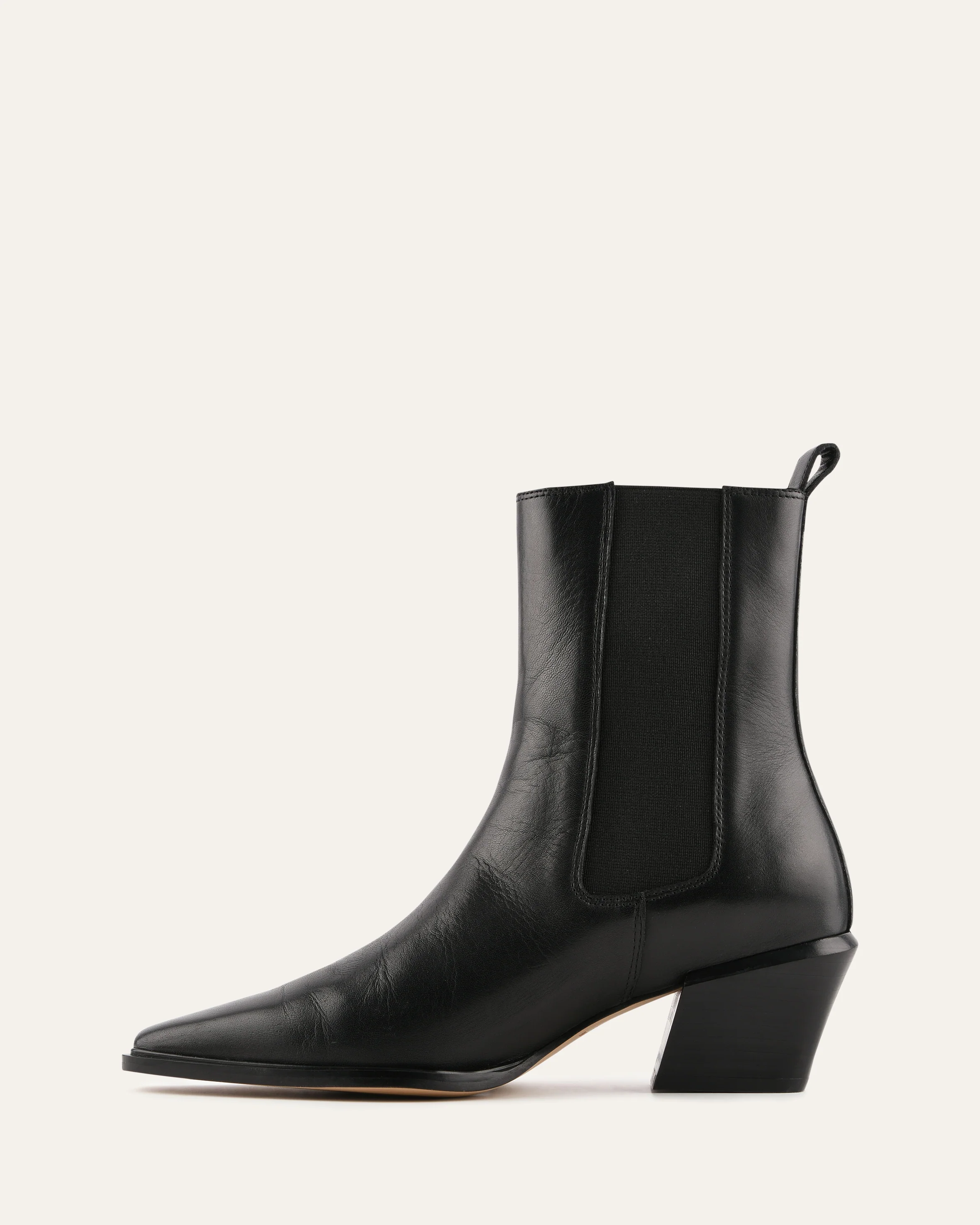 FABLE FLAT ANKLE BOOTS BLACK LEATHER - Image 5