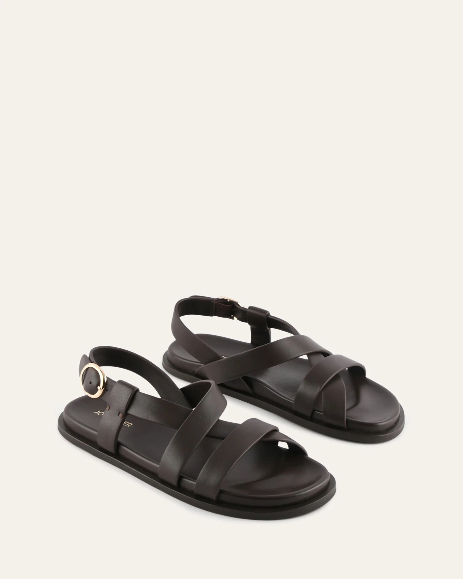 FALCON FLAT SANDALS BITTER CHOC LEATHER - Image 3