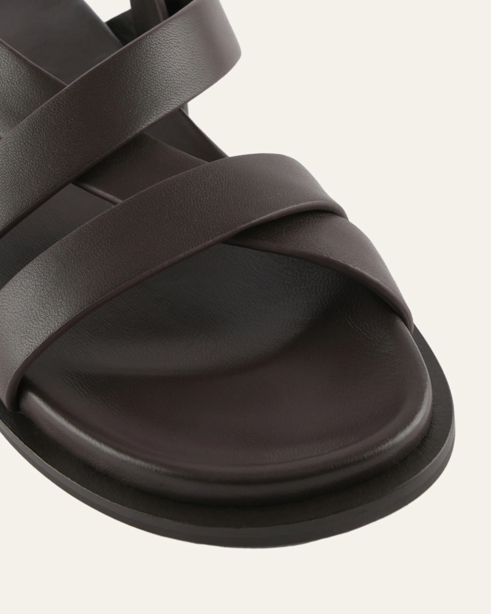 FALCON FLAT SANDALS BITTER CHOC LEATHER - Image 4