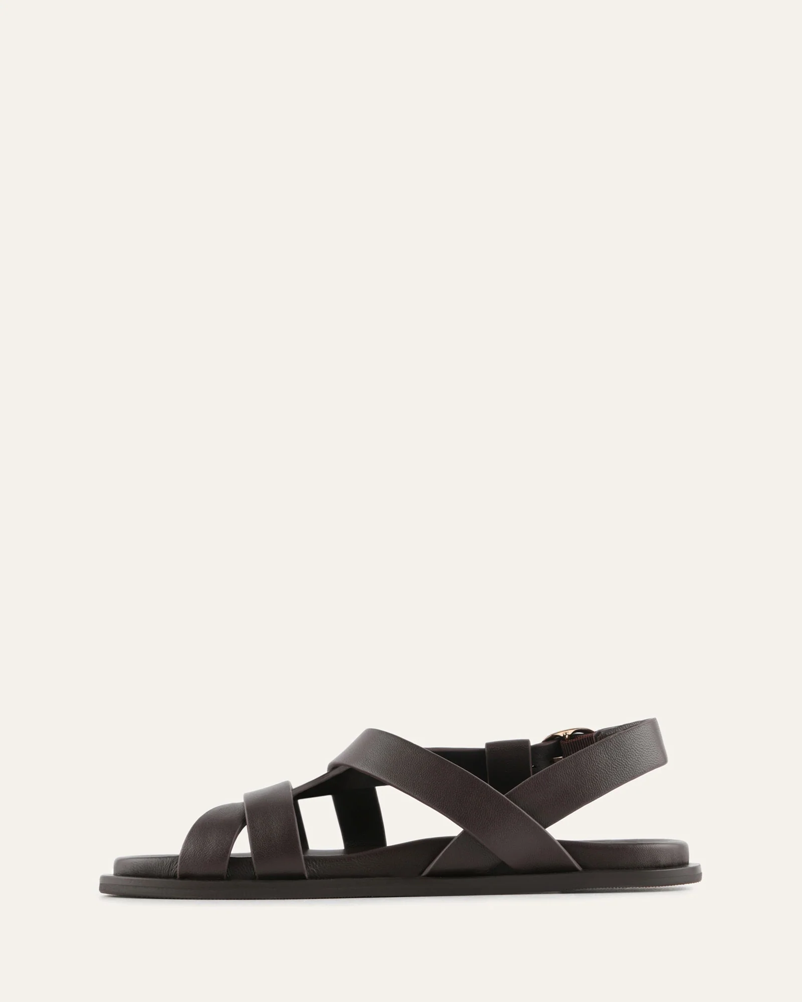 FALCON FLAT SANDALS BITTER CHOC LEATHER - Image 6