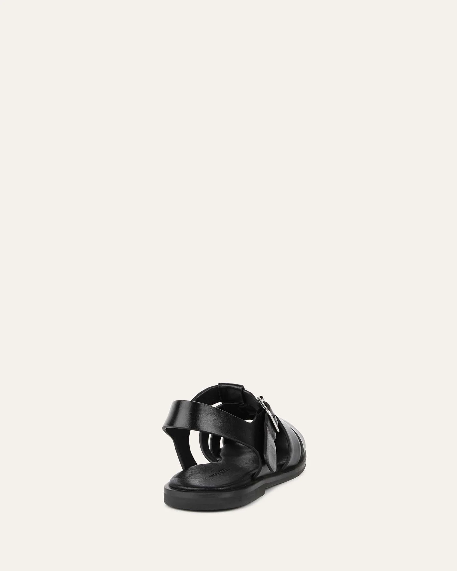 FINN FLAT SANDALS BLACK LEATHER - Image 5