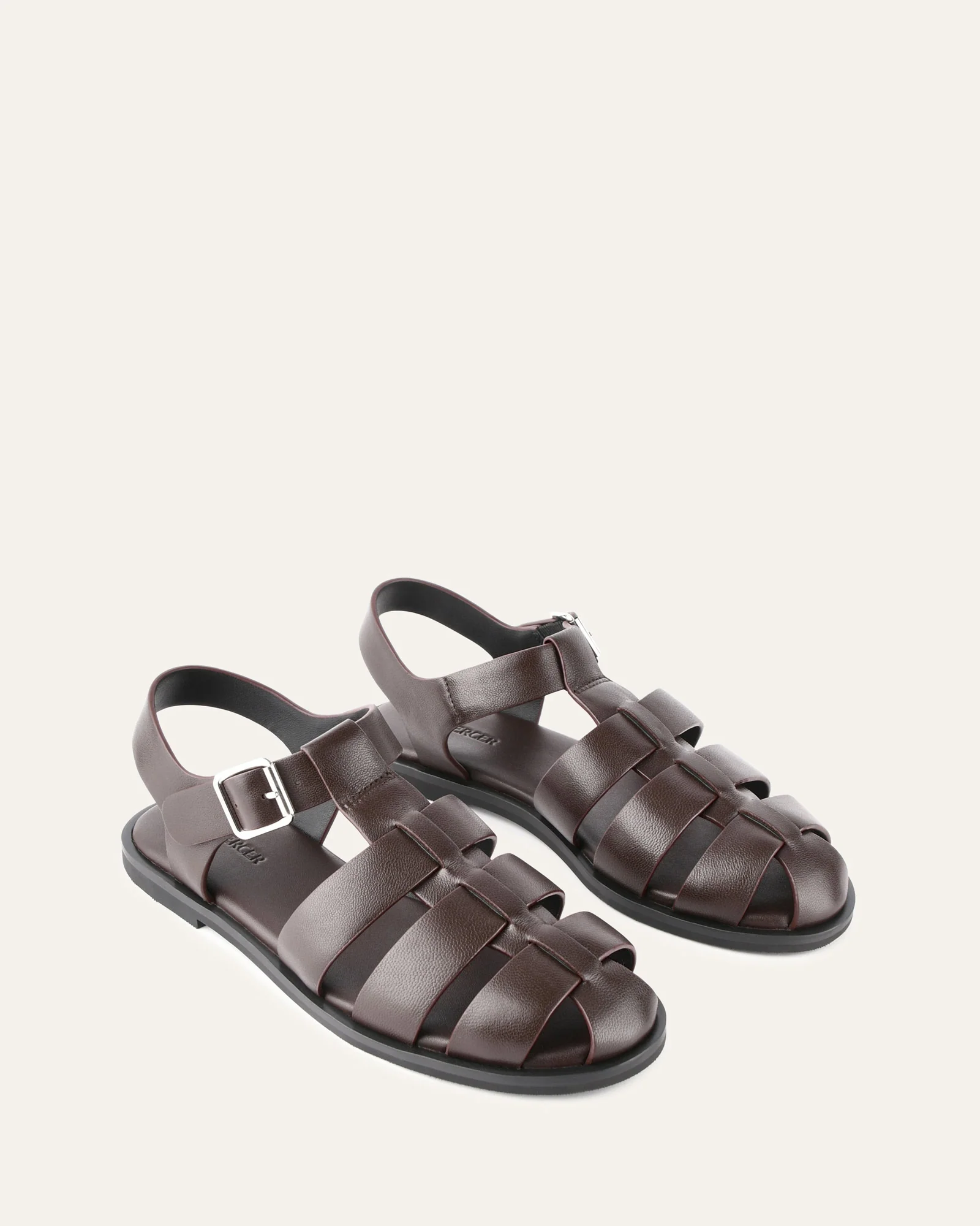 FINN FLAT SANDALS CHOCOLATE LEATHER - Image 3