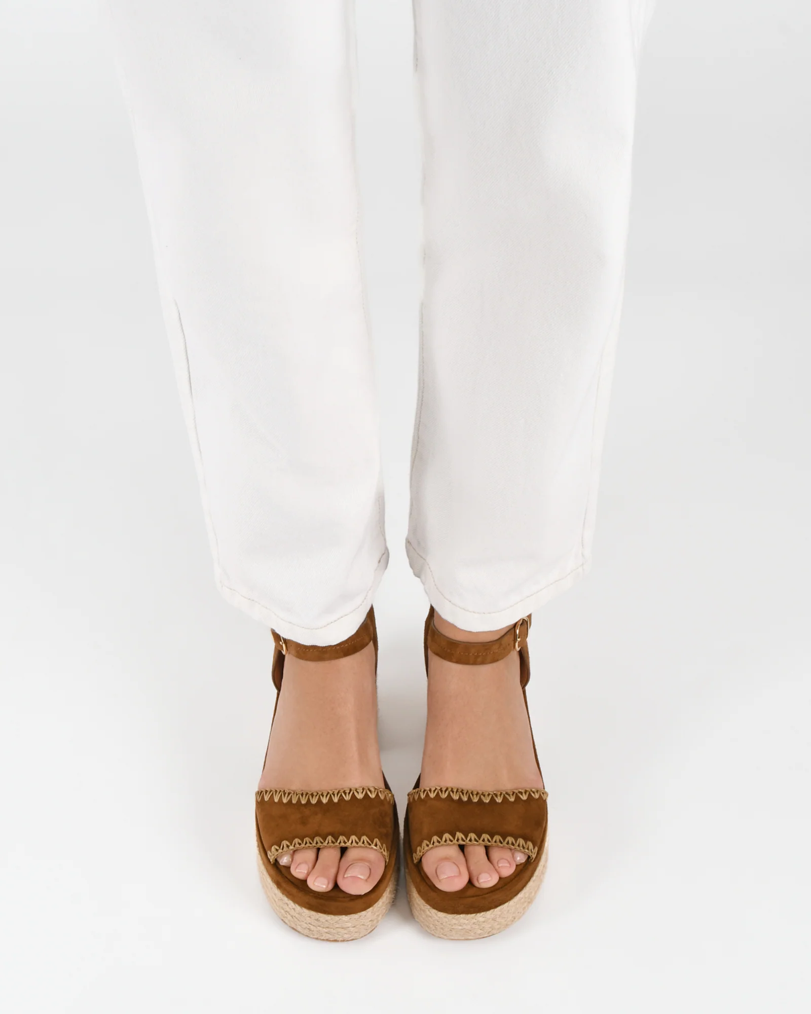 FISHER HIGH HEEL PLATFORM SANDALS BISCUIT SUEDE - Image 8
