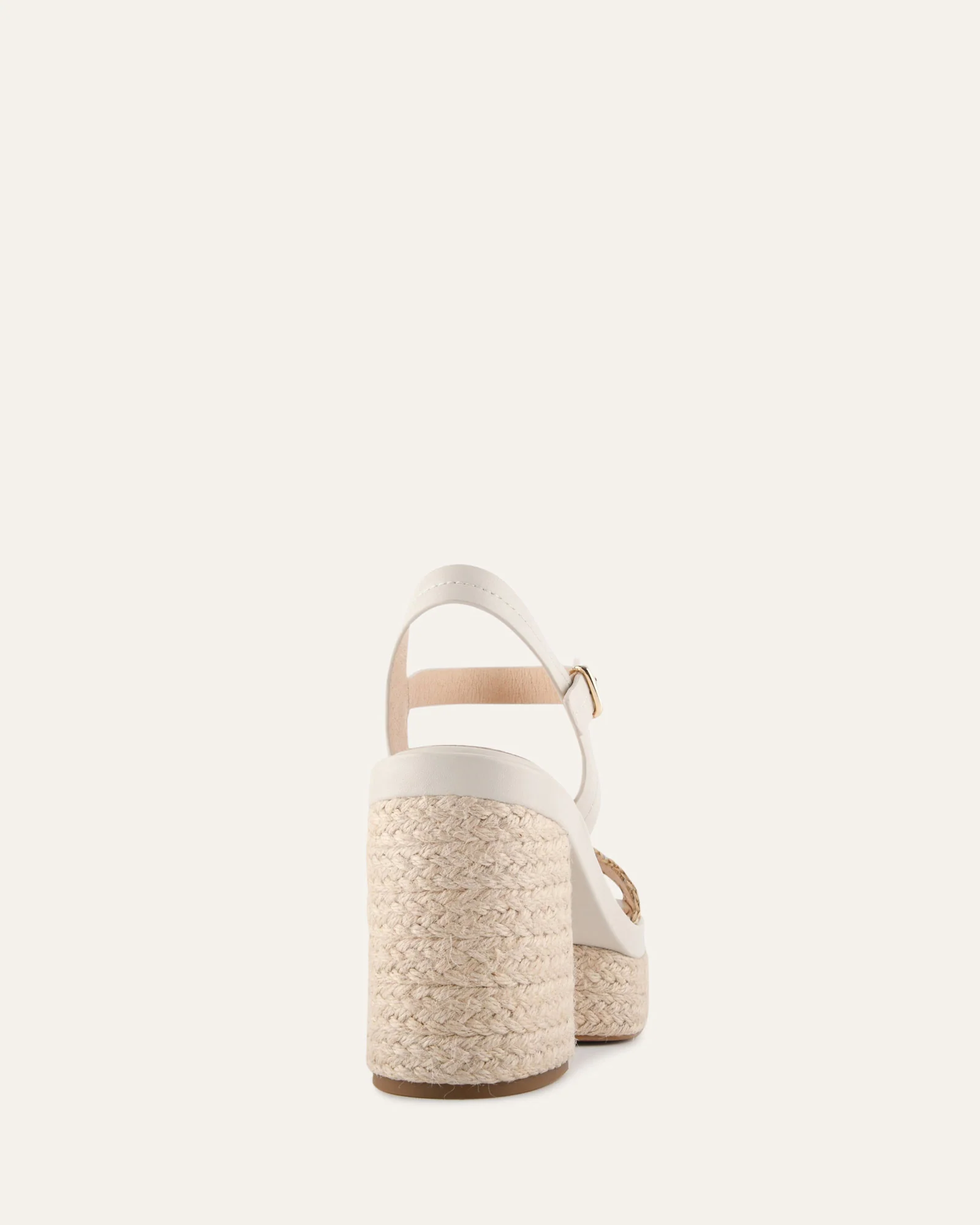 FISHER HIGH HEEL PLATFORM SANDALS OFF WHITE LEATHER - Image 5