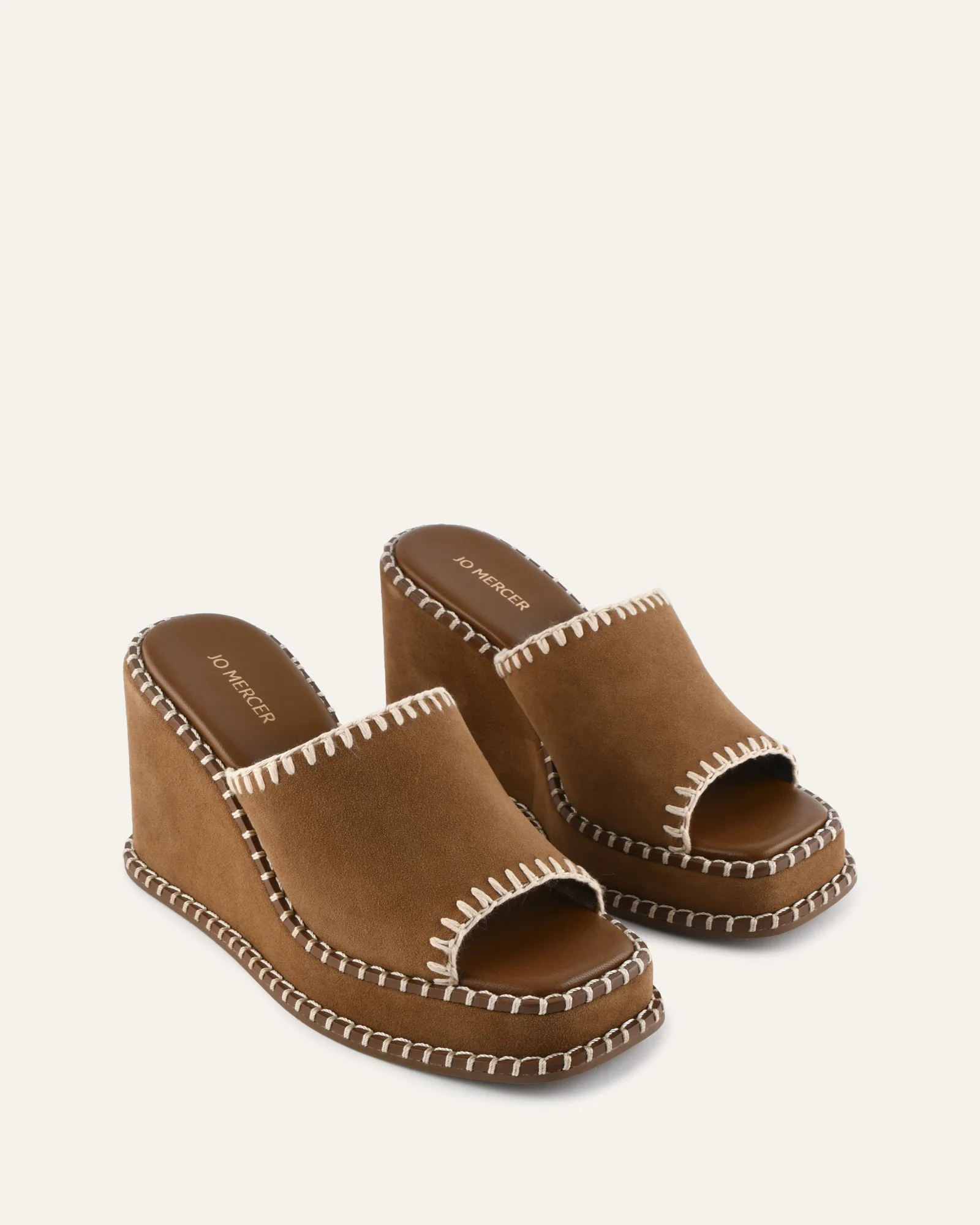 FRANKIE HIGH WEDGE SANDALS BISCUIT SUEDE - Image 3