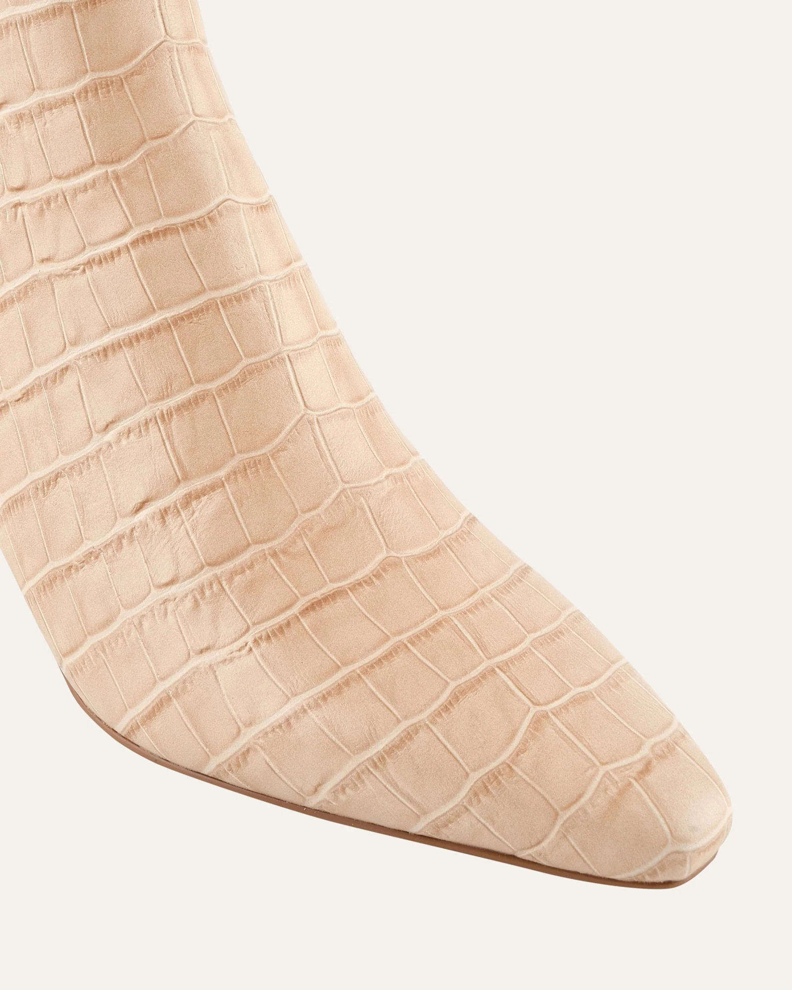 GABBY MID ANKLE BOOTS BEIGE CROC - Image 3