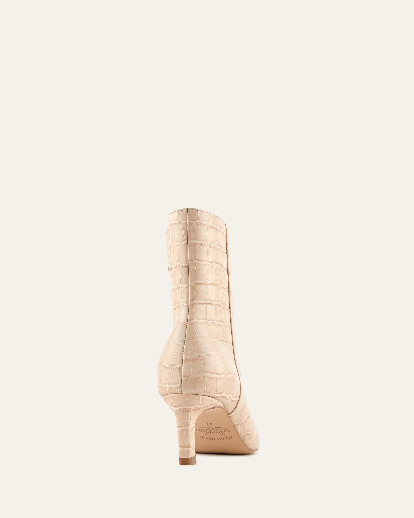 GABBY MID ANKLE BOOTS BEIGE CROC - Image 4