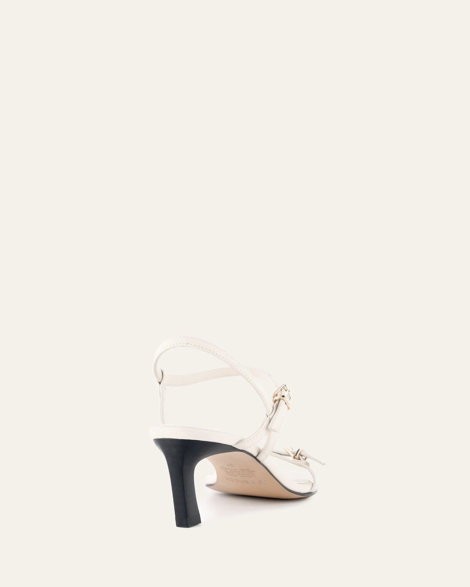 GIANNI MID HEEL SANDALS OFF WHITE LEATHER - Image 5