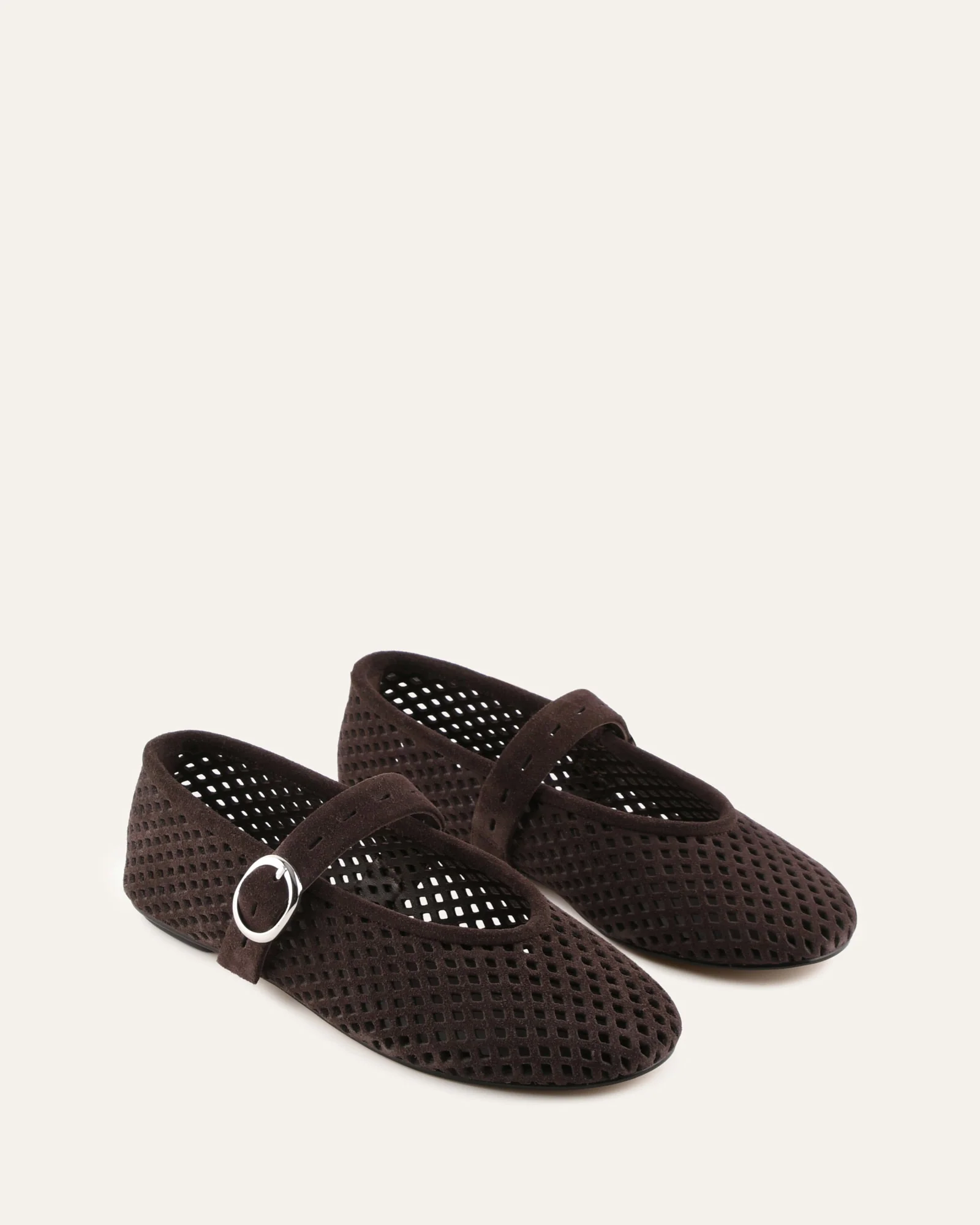 GINGER BALLET FLATS BITTER CHOC SUEDE - Image 4