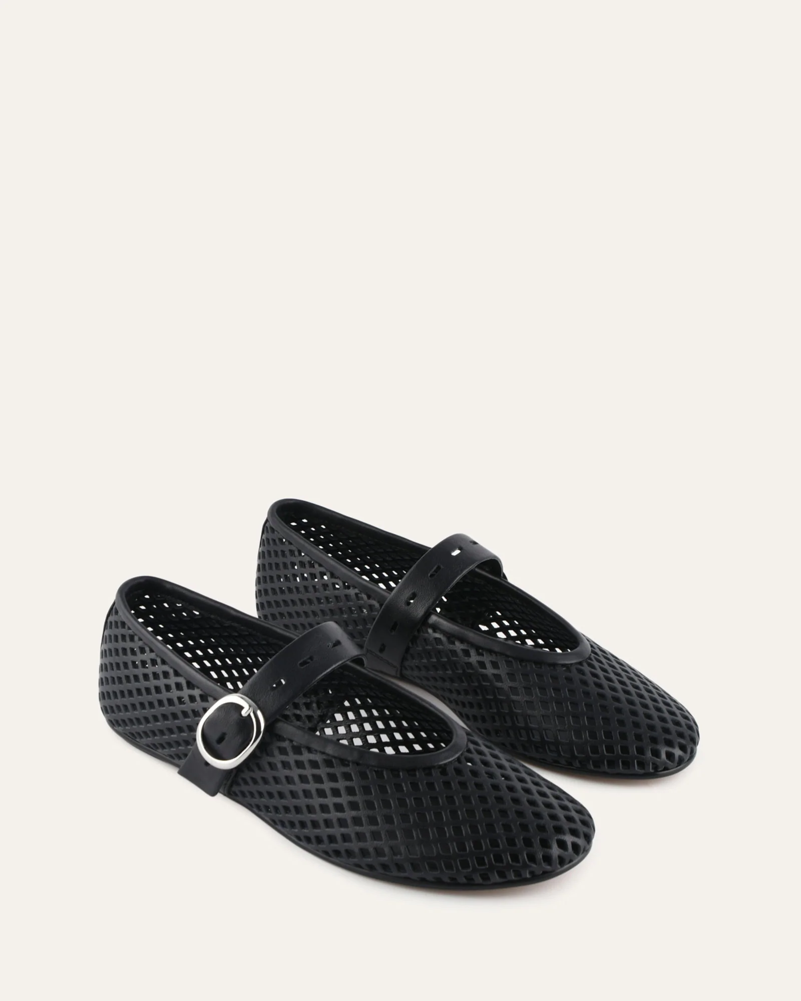 GINGER BALLET FLATS BLACK LEATHER - Image 3