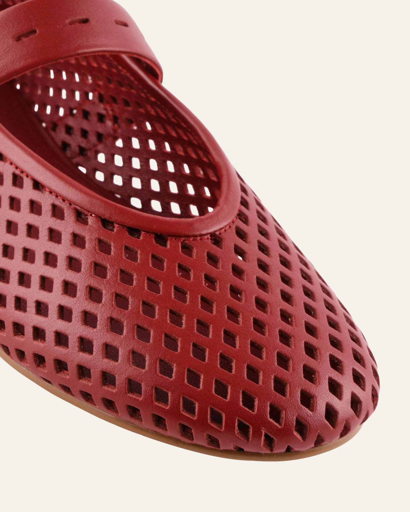 GINGER BALLET FLATS RUBY RED LEATHER - Image 3