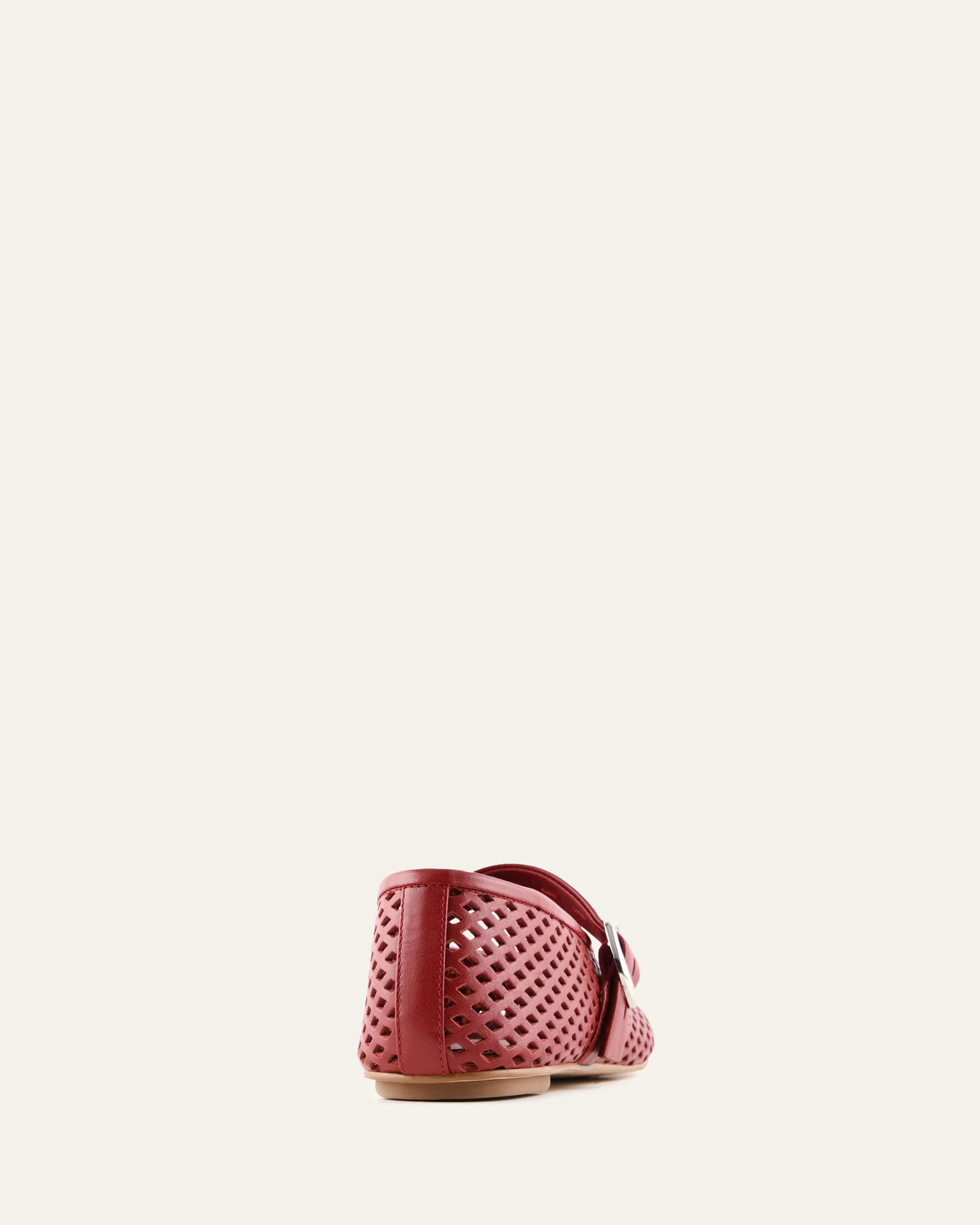 GINGER BALLET FLATS RUBY RED LEATHER - Image 4