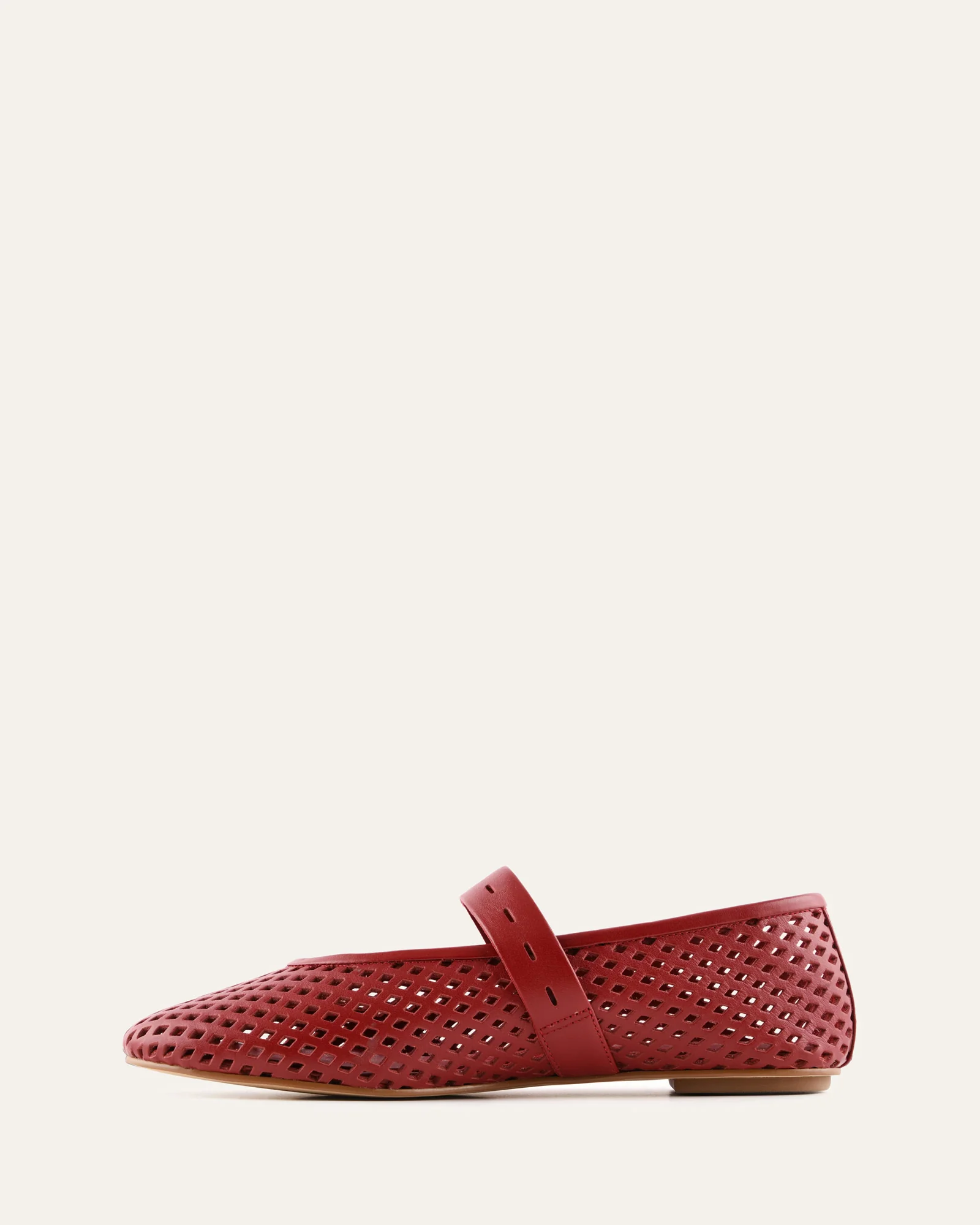GINGER BALLET FLATS RUBY RED LEATHER - Image 5