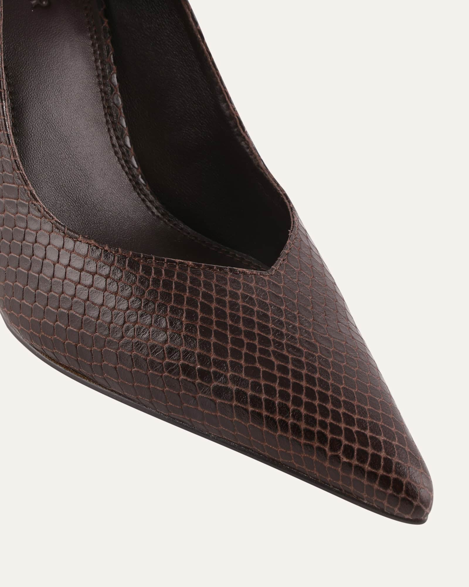 GRANGER HIGH HEELS CHOCOLATE SNAKE PRINT LEATHER - Image 4