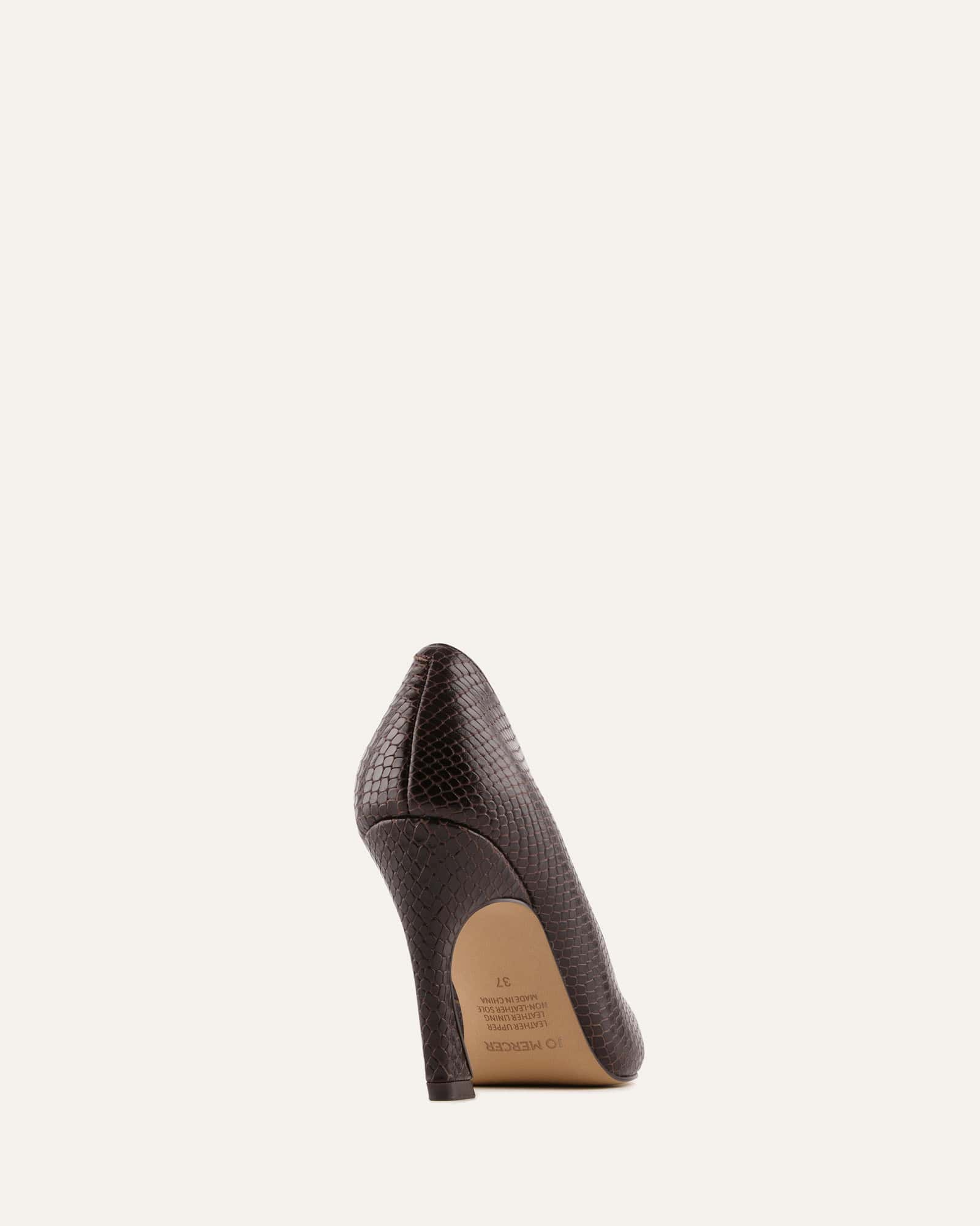 GRANGER HIGH HEELS CHOCOLATE SNAKE PRINT LEATHER - Image 5