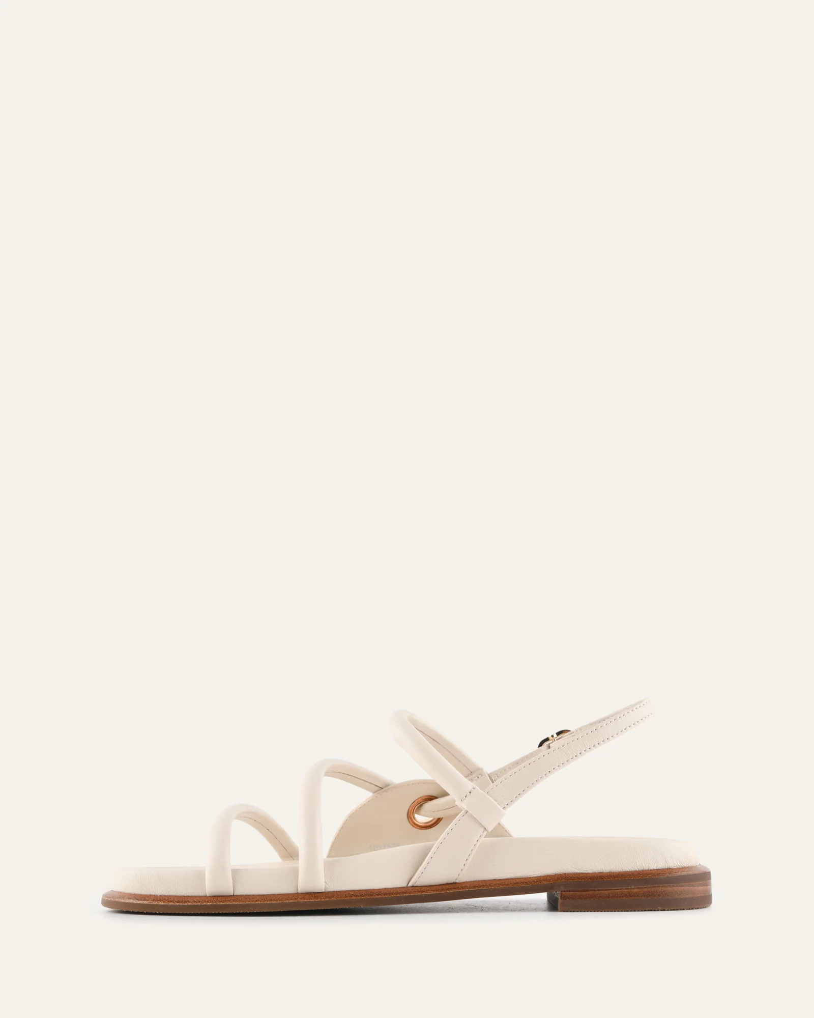 HALO FLAT SANDALS OFF WHITE LEATHER - Image 5