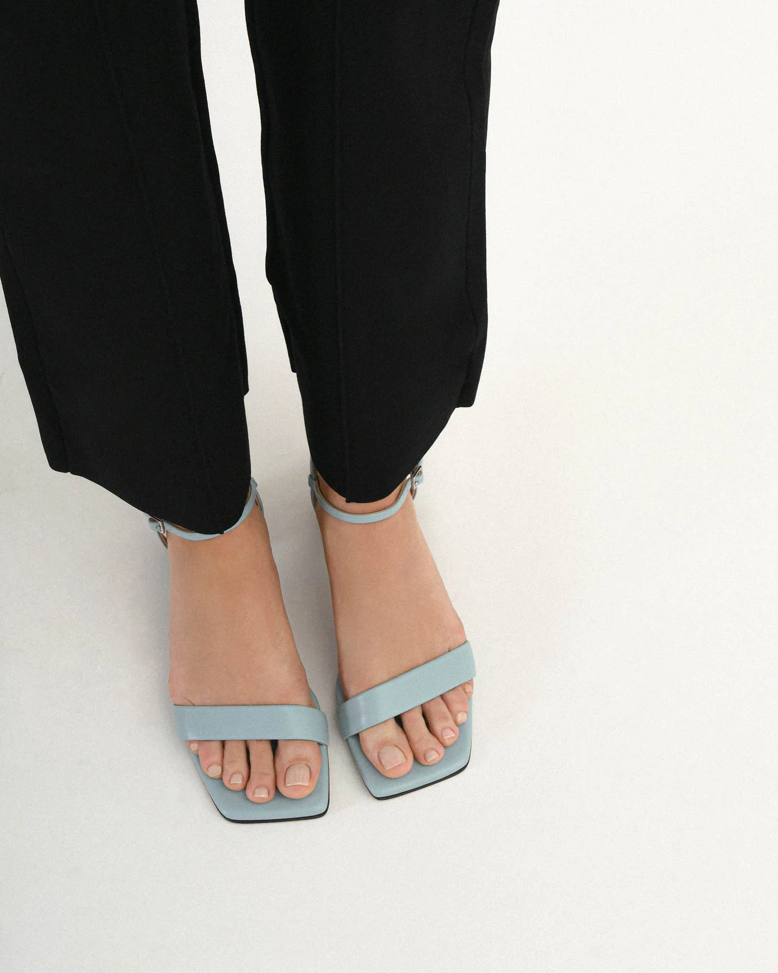 HELEN MID SANDALS DUSTY BLUE LEATHER - Image 6