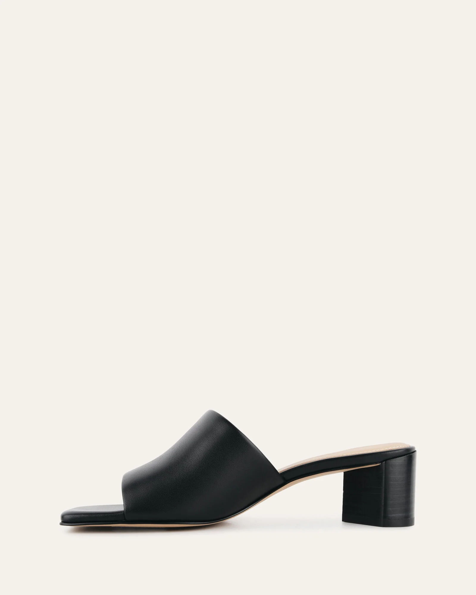 HERBIE MID HEEL SANDALS BLACK LEATHER - Image 6