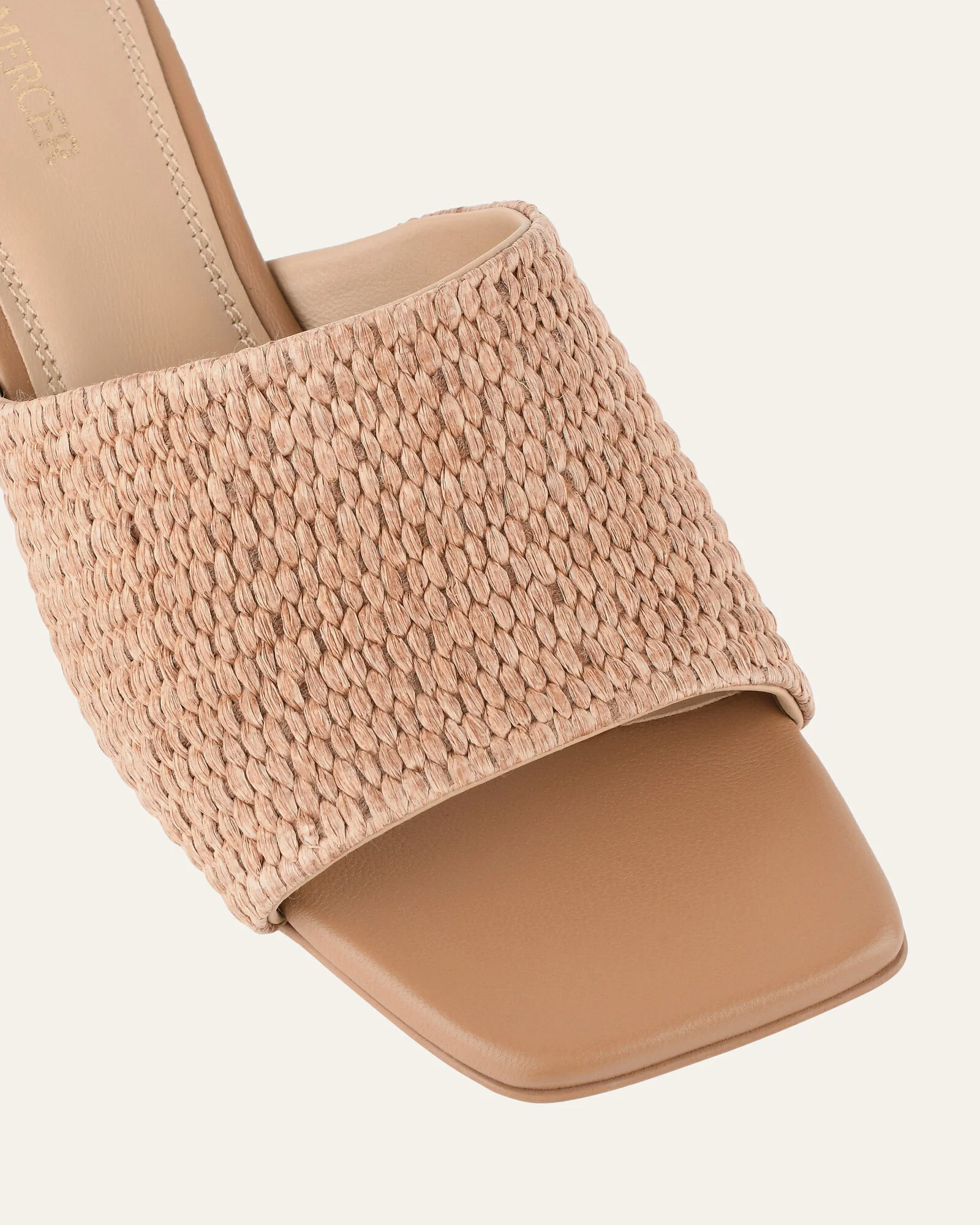 HERBIE MID HEEL SANDALS TAN RAFFIA - Image 5