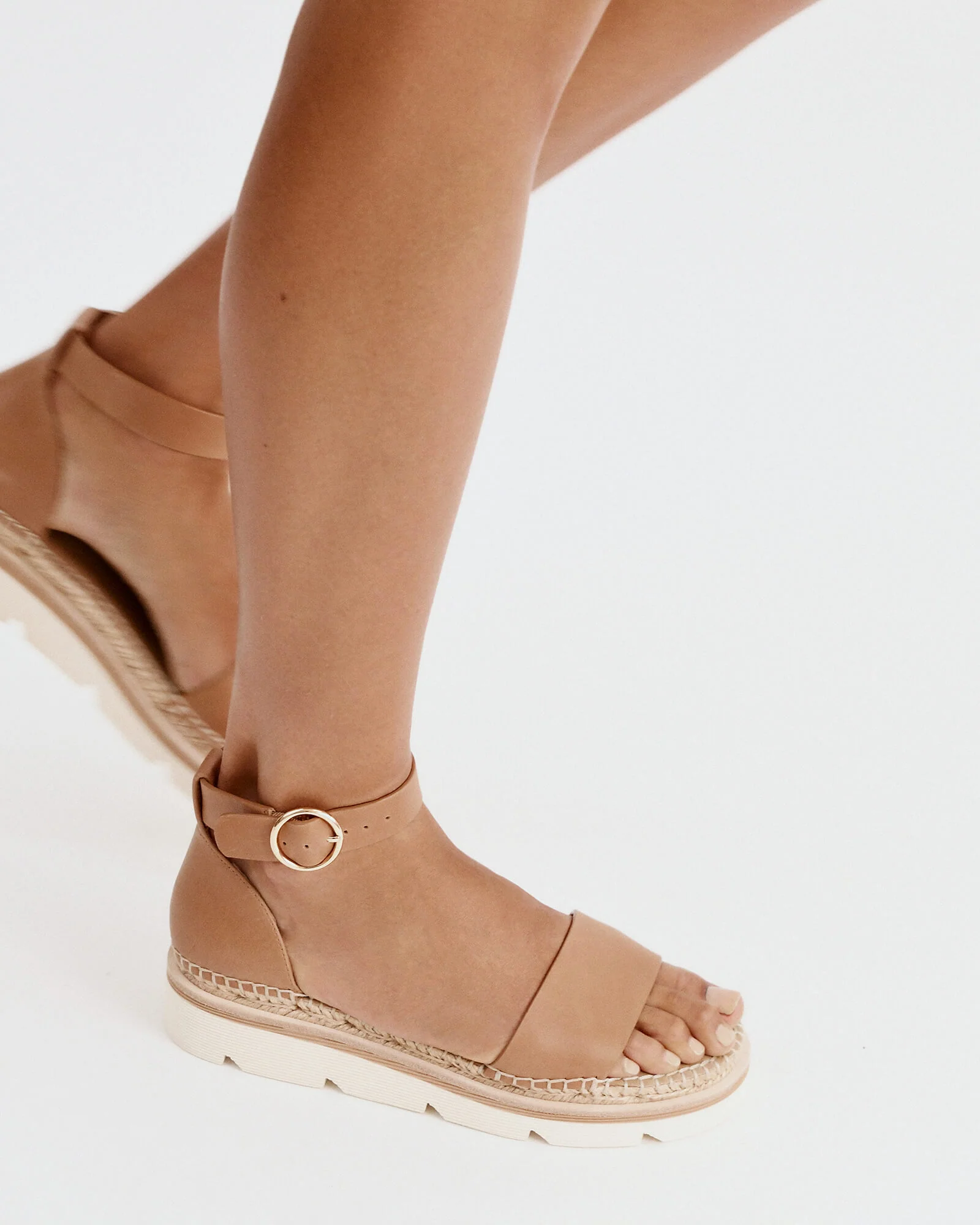 IVY FLAT SANDALS TAN LEATHER - Image 7
