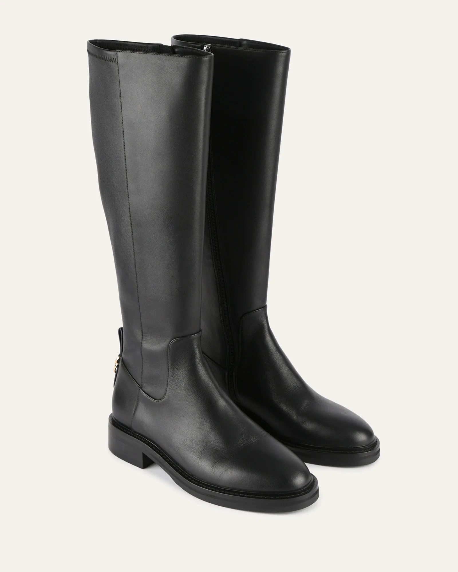 JAIDA KNEE BOOTS BLACK LEATHER - Image 3