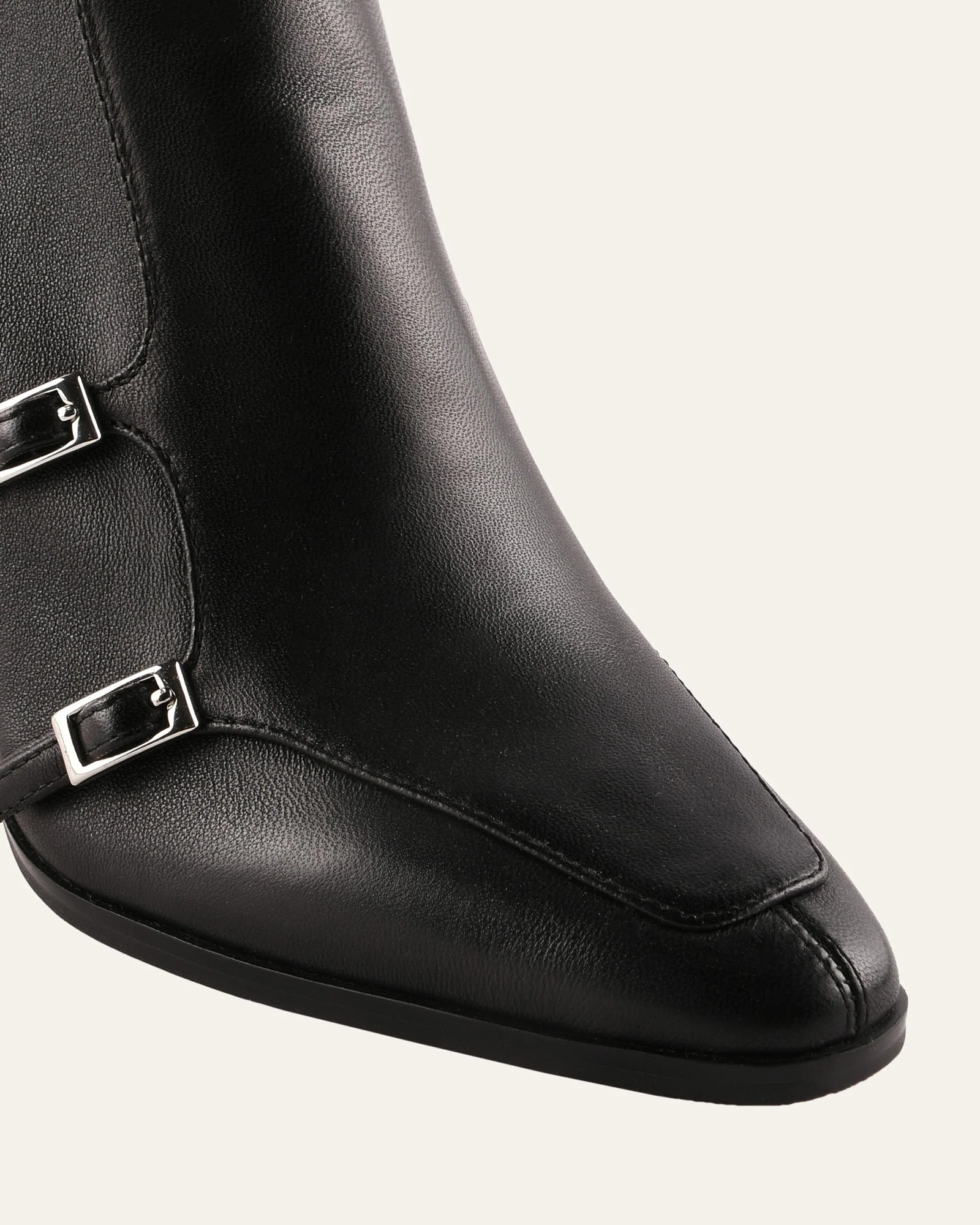 JAIMEE HIGH ANKLE BOOTS BLACK LEATHER - Image 3