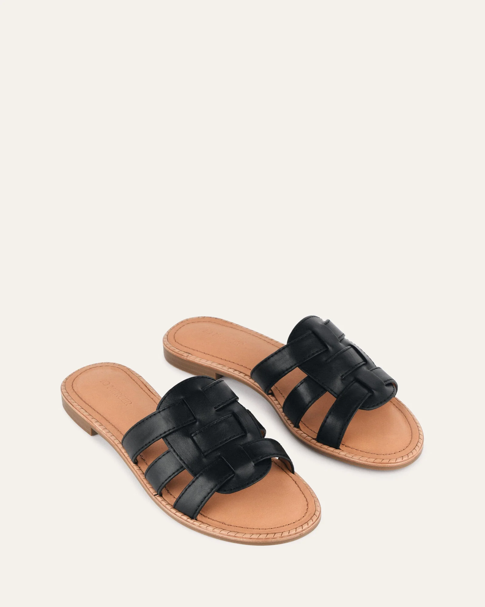 JASPER FLAT SANDALS BLACK LEATHER - Image 3