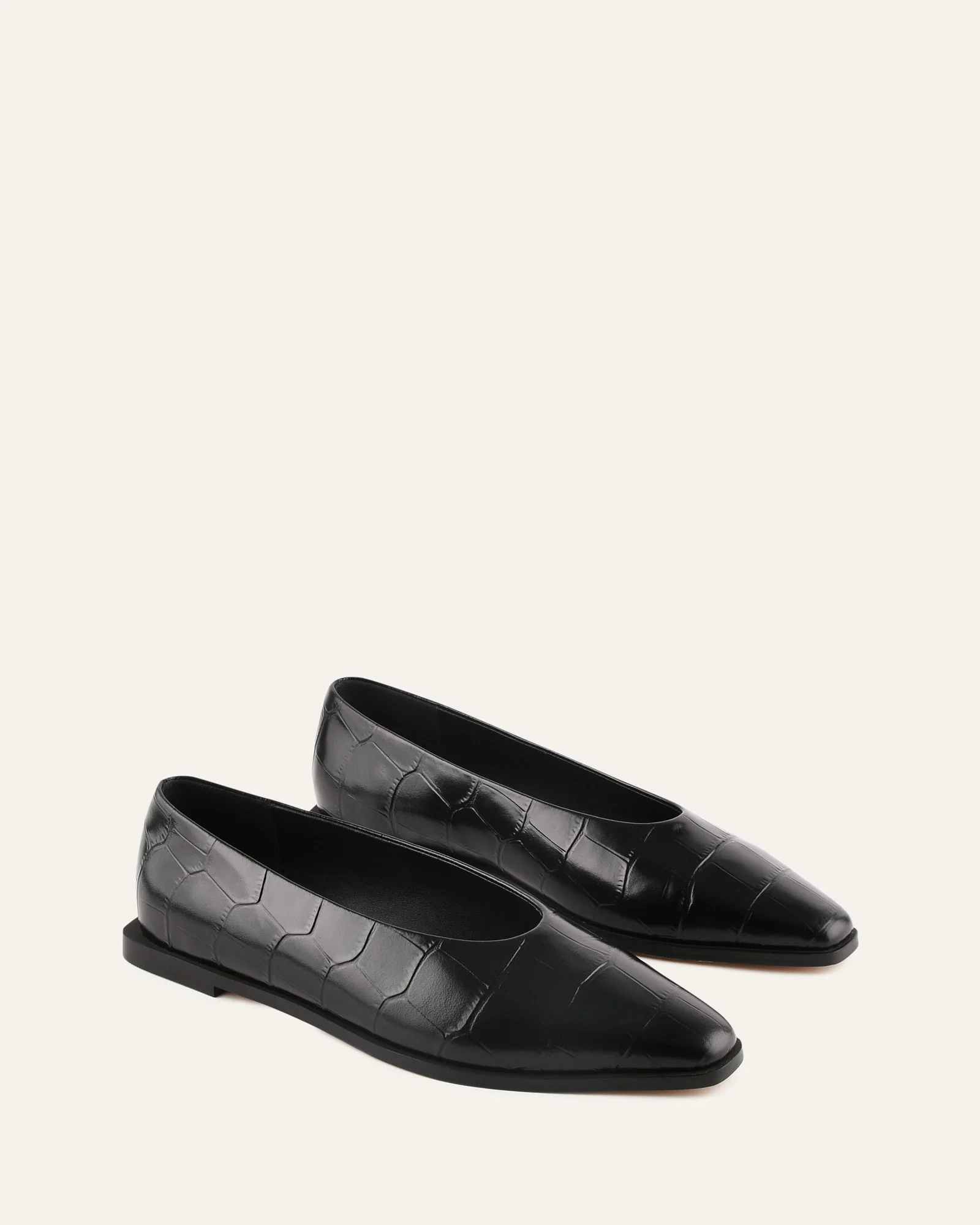 JAXON DRESS FLATS BLACK CROC - Image 3