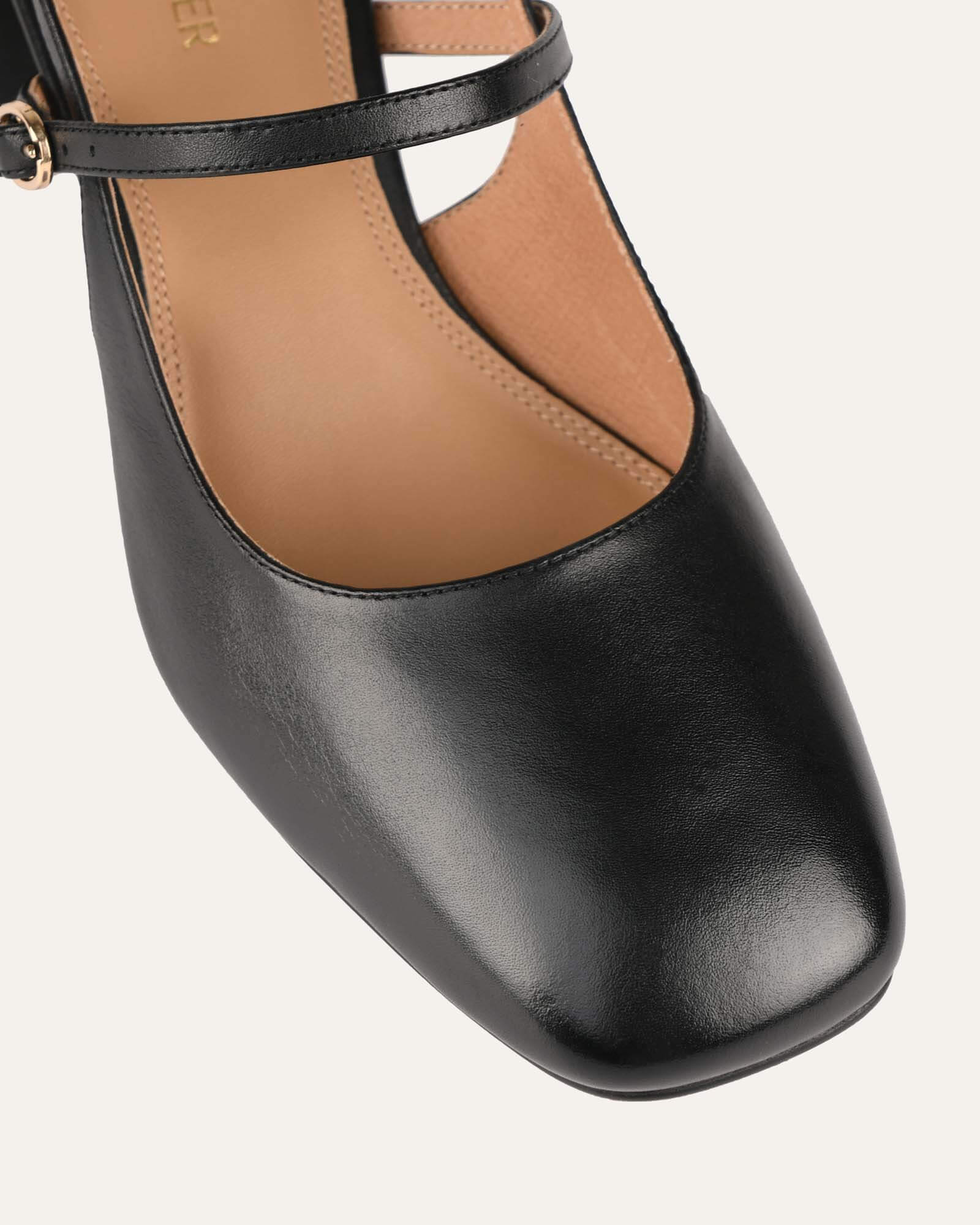 JENNA LOW HEELS BLACK LEATHER - Image 4