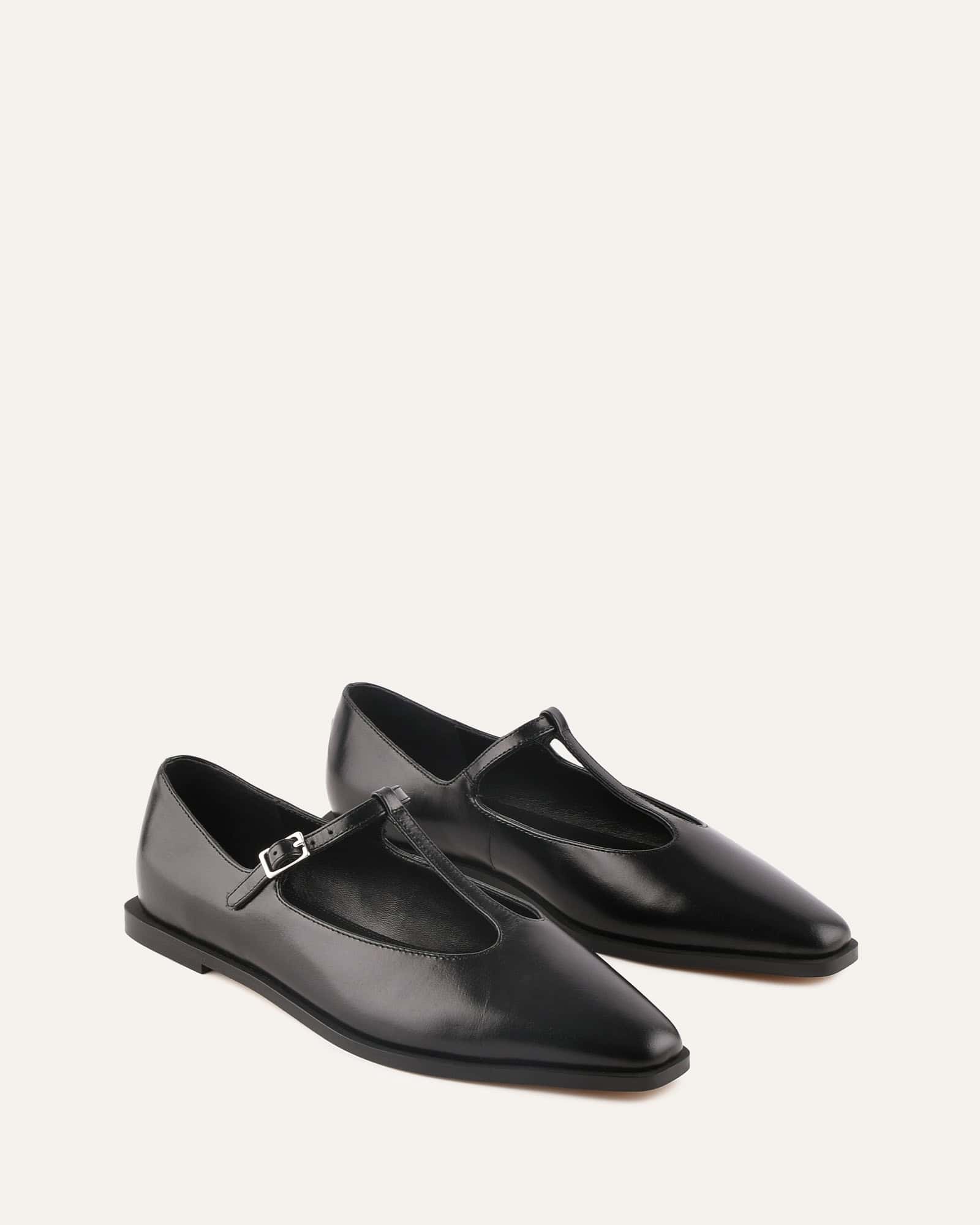 JENSON DRESS FLATS BLACK LEATHER - Image 3