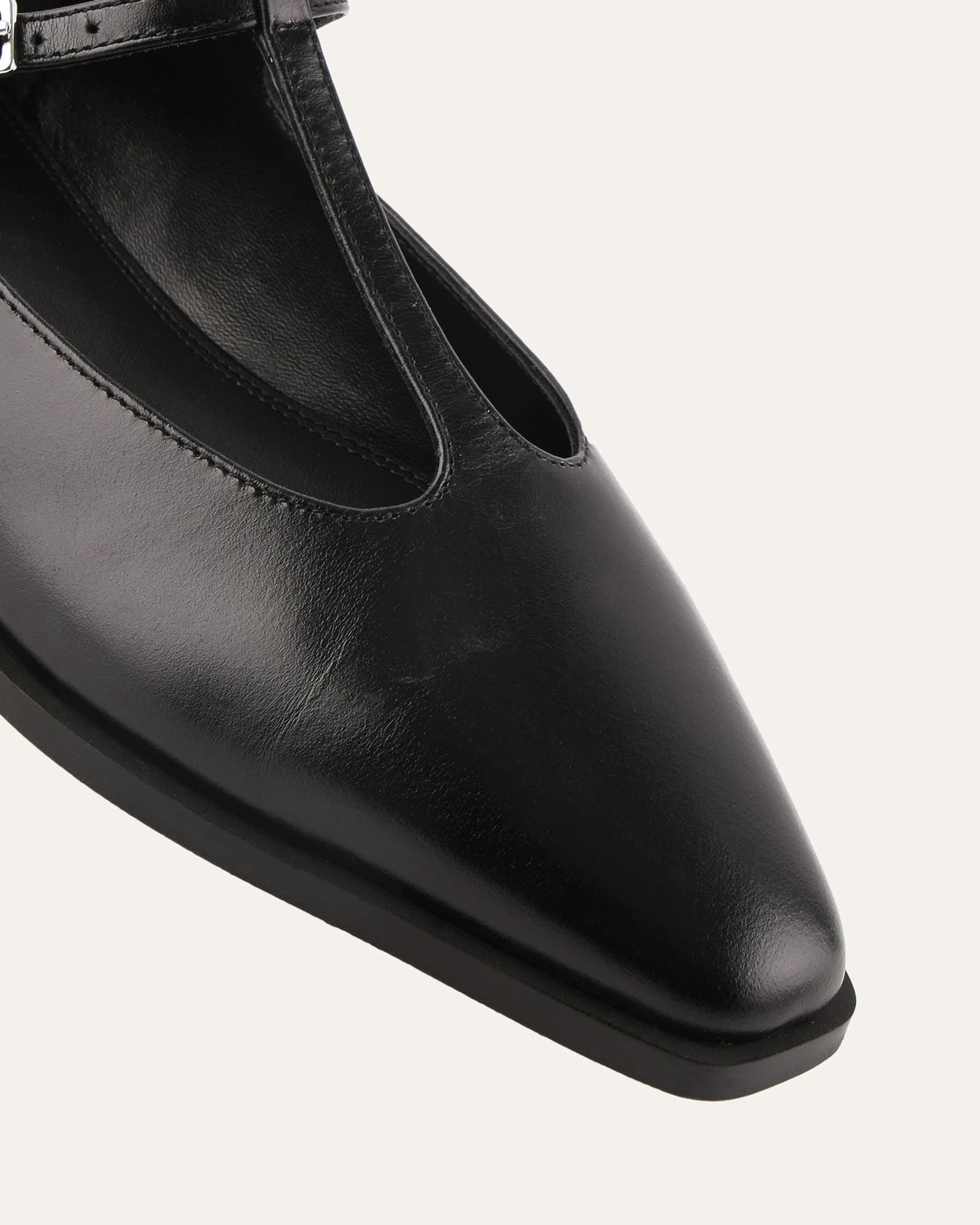 JENSON DRESS FLATS BLACK LEATHER - Image 4