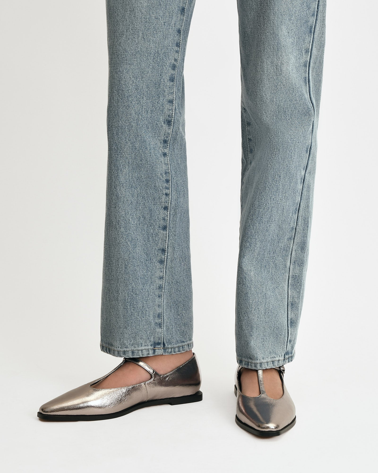 JENSON DRESS FLATS GUNMETAL LEATHER - Image 2