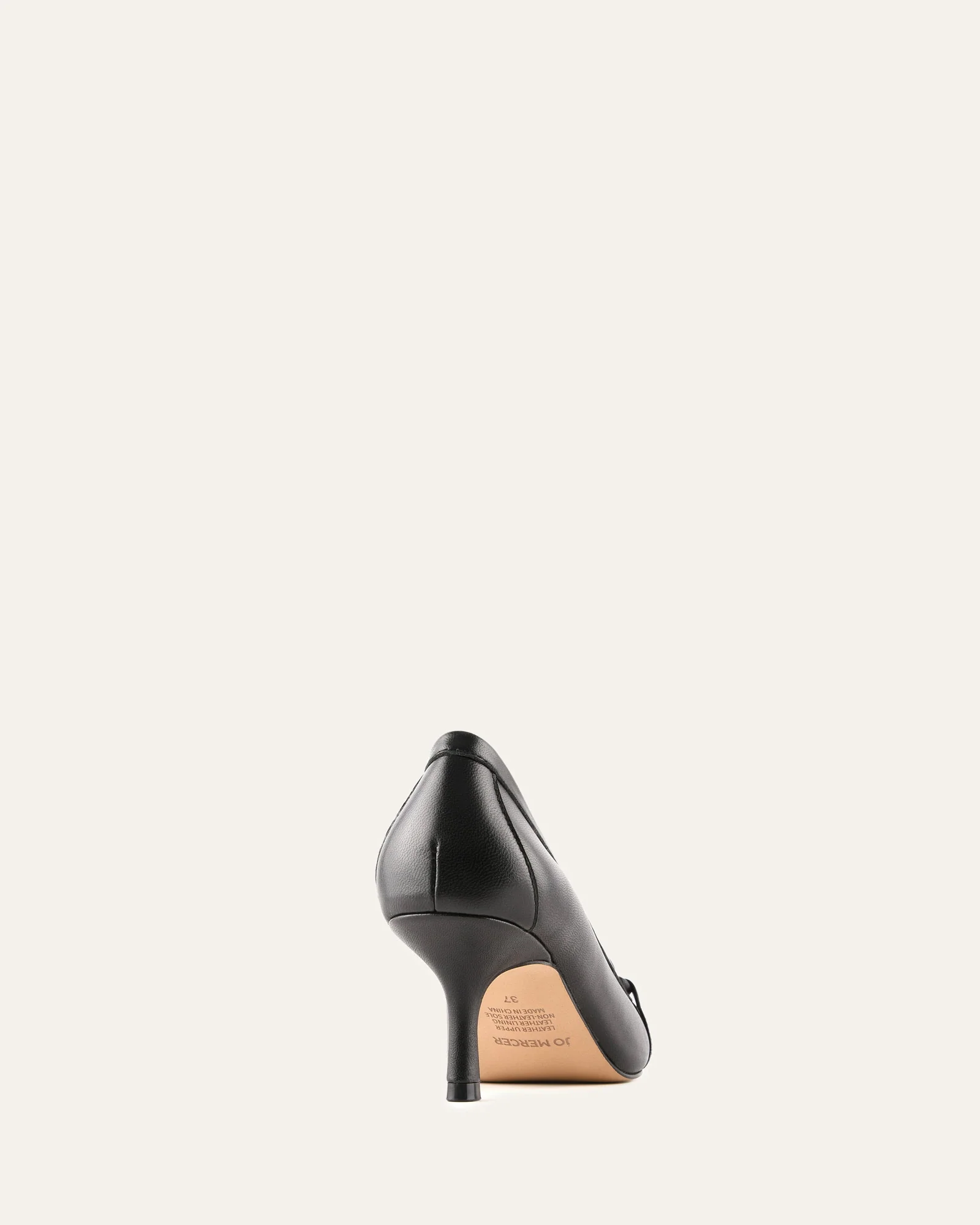 JOANIE MID HEELS BLACK LEATHER - Image 4