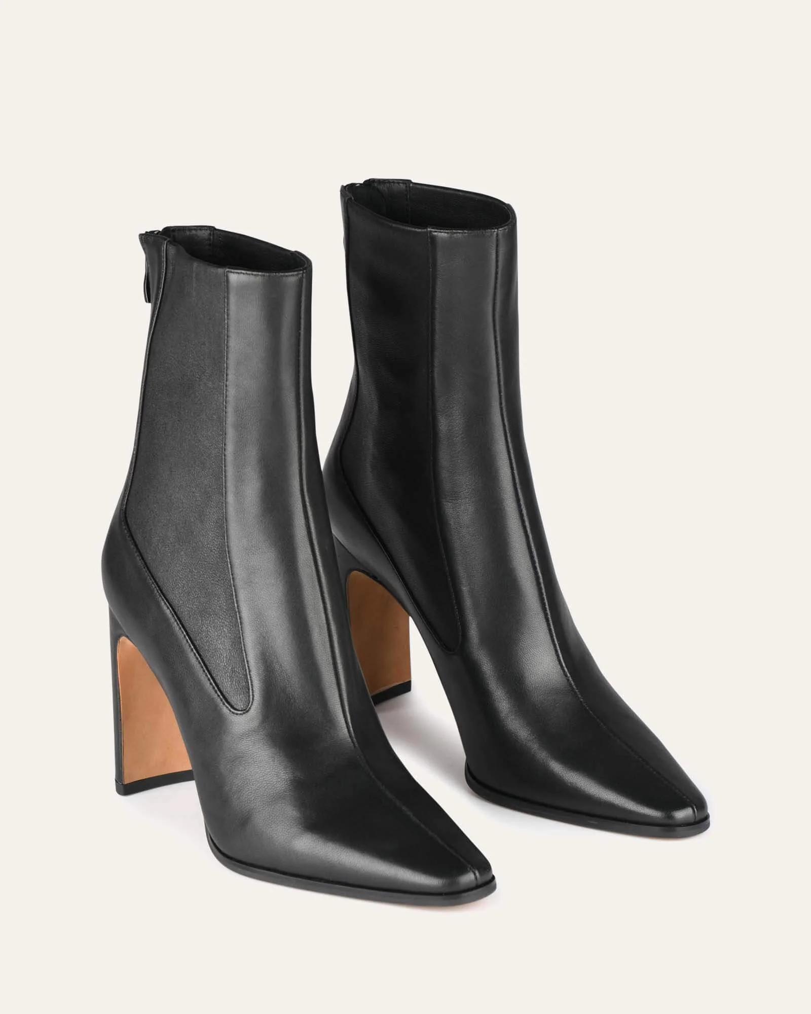 JUNE HIGH ANKLE BOOTS BLACK LEATHER - Image 3