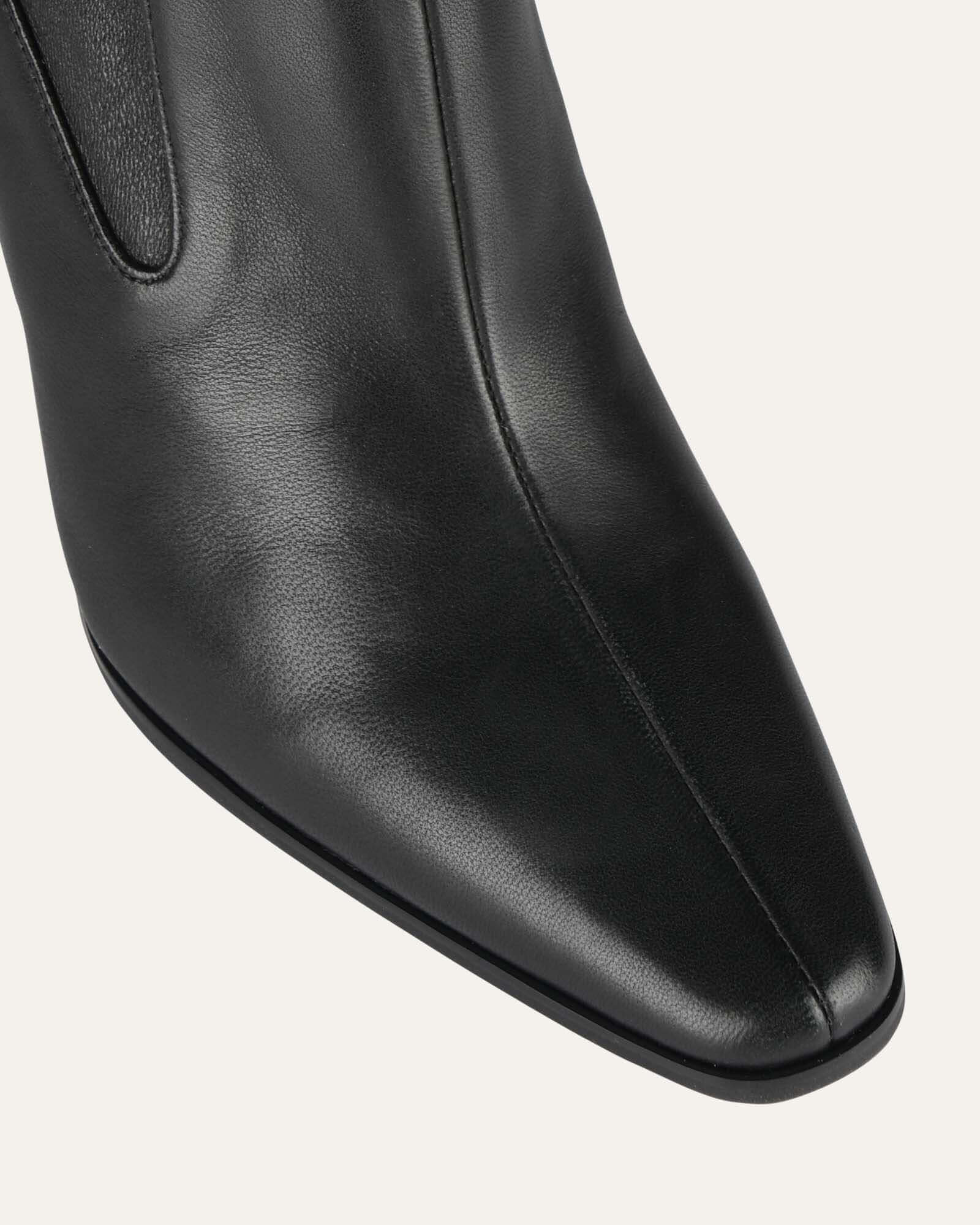 JUNE HIGH ANKLE BOOTS BLACK LEATHER - Image 4