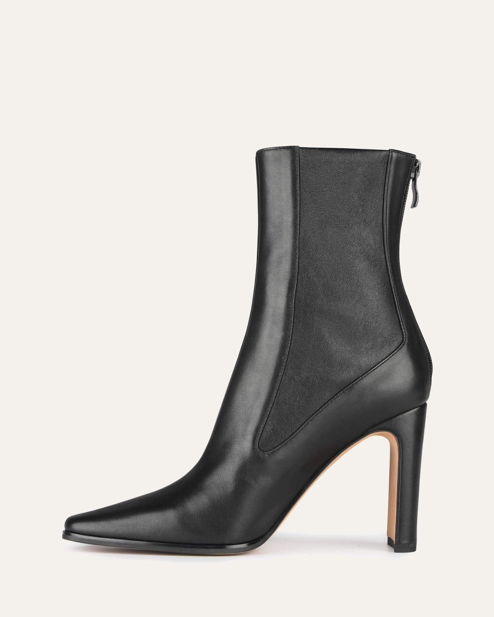 JUNE HIGH ANKLE BOOTS BLACK LEATHER - Image 6