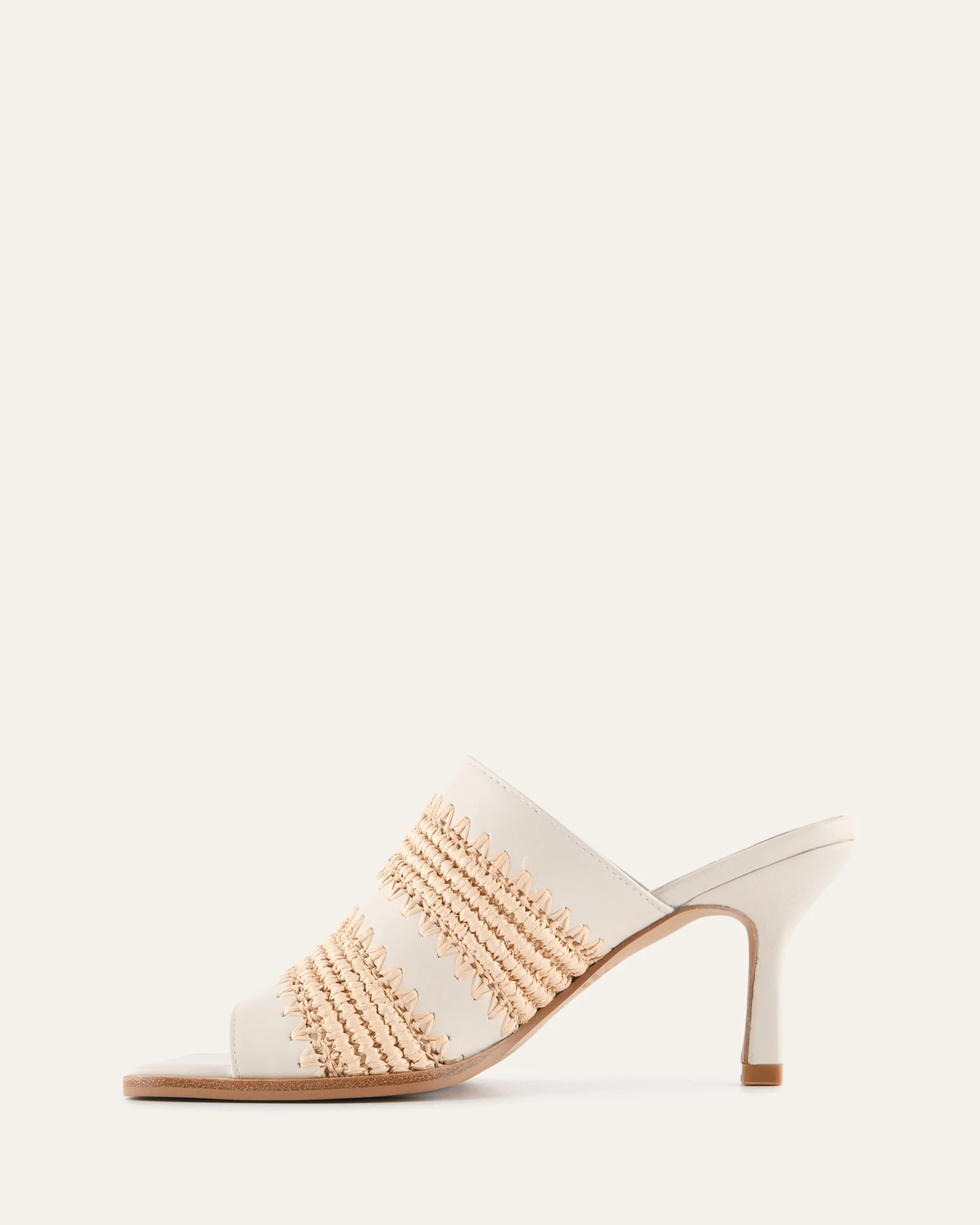 KEATING MID HEEL SANDALS OFF WHITE LEATHER - Image 6
