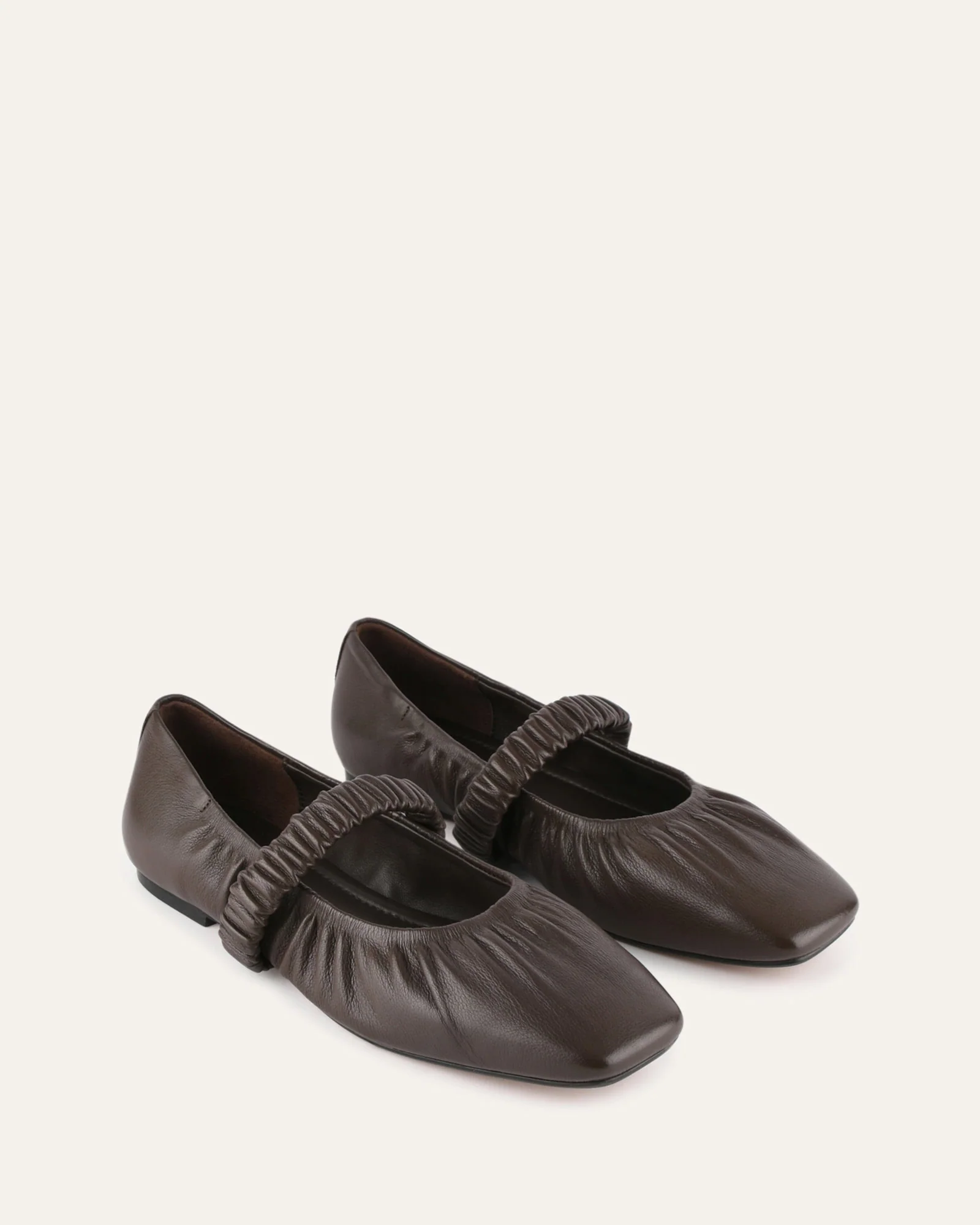 KEELY BALLET FLATS BITTER CHOC LEATHER - Image 3