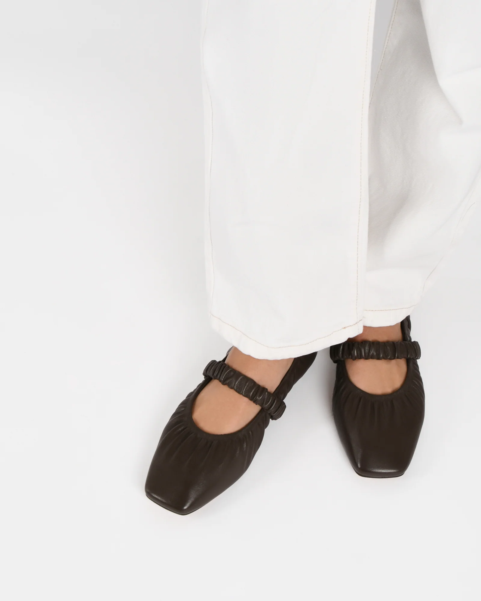 KEELY BALLET FLATS BITTER CHOC LEATHER - Image 7