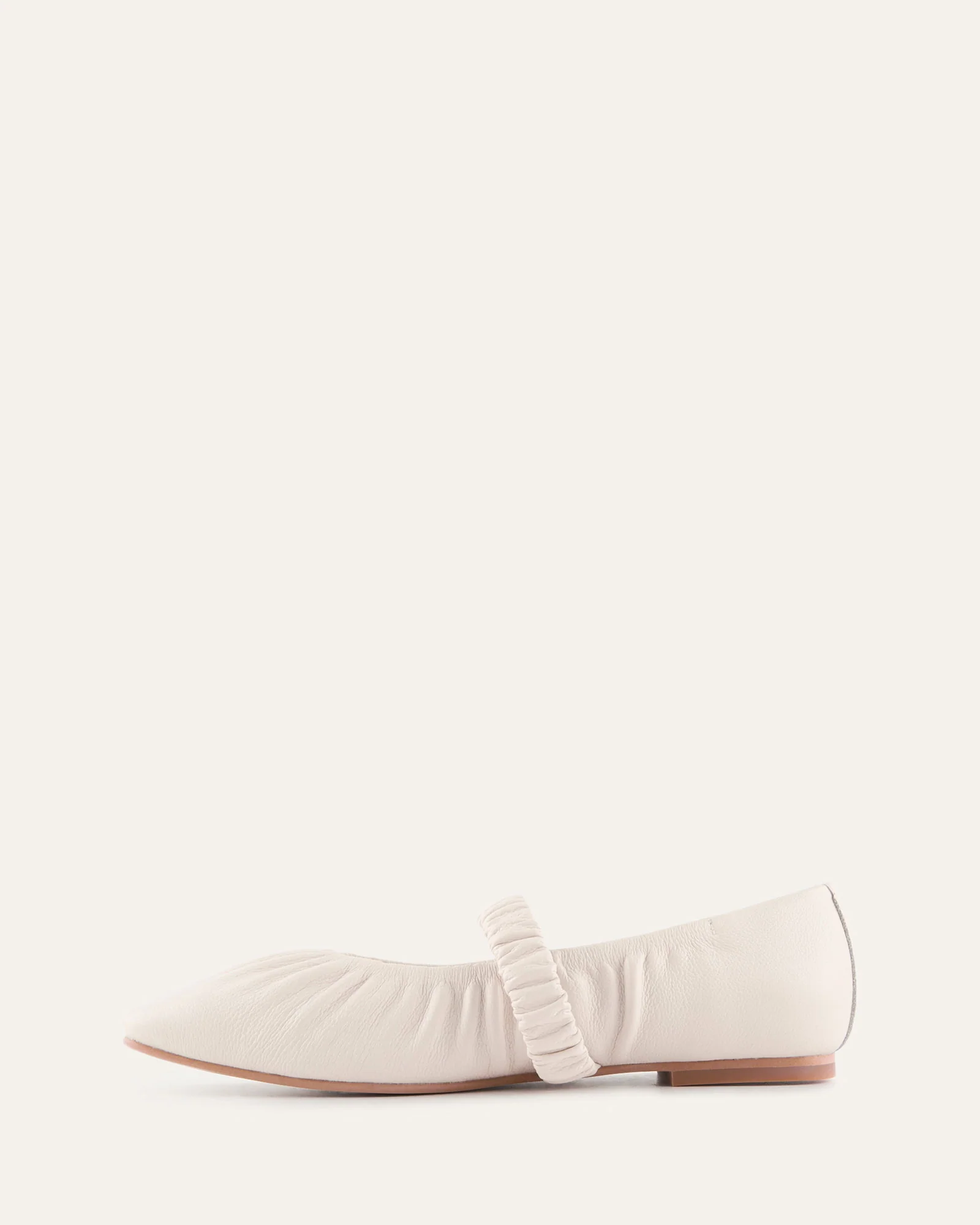 KEELY BALLET FLATS OFF WHITE LEATHER - Image 6