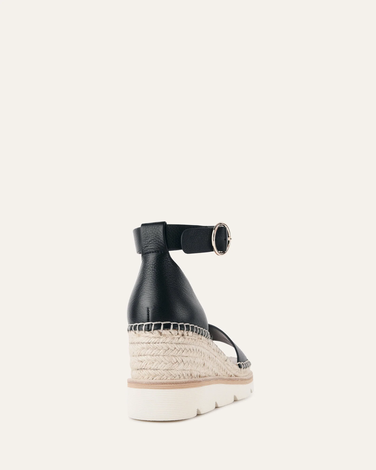 KELLY MID HEEL WEDGES BLACK WHITE - Image 5