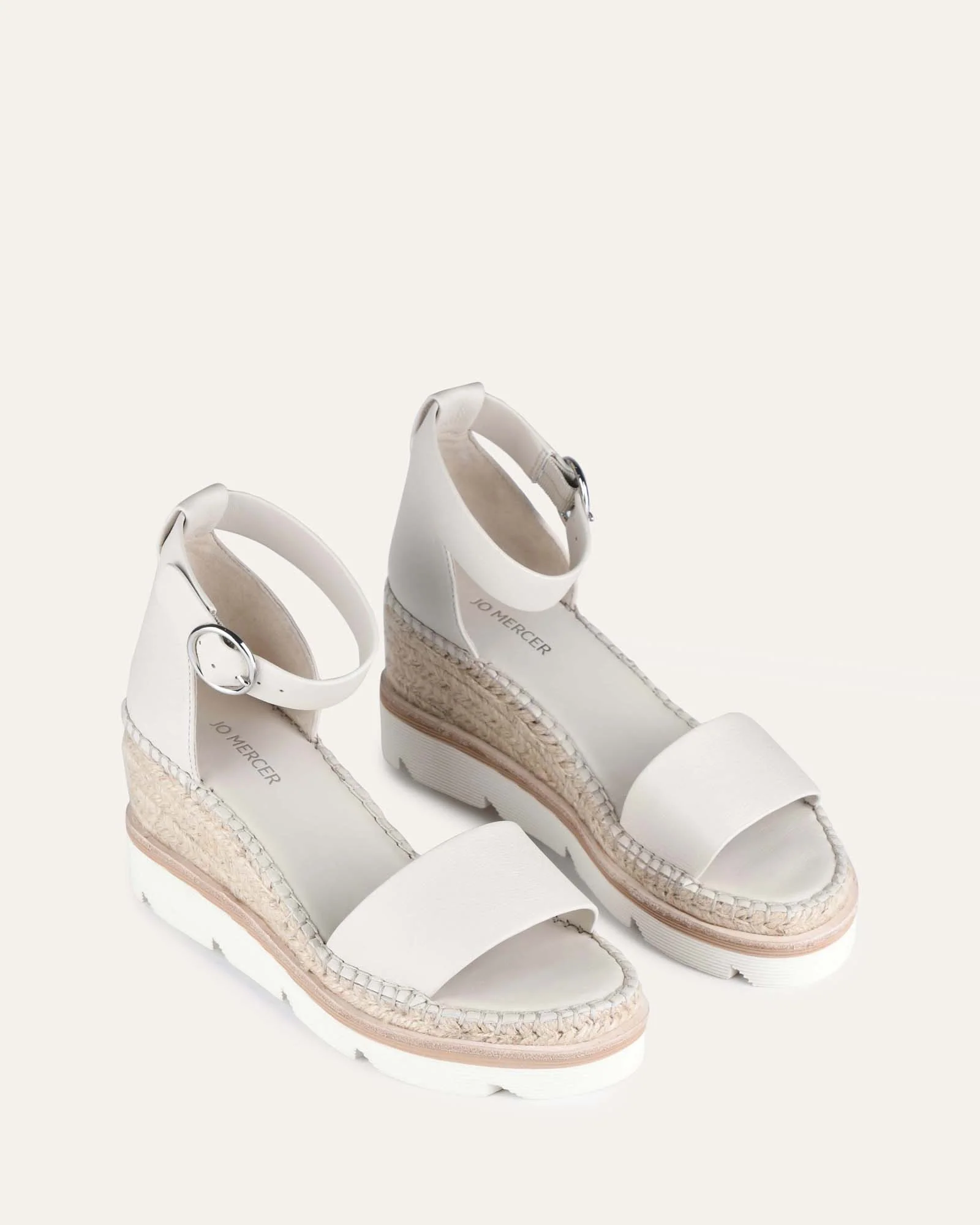 KELLY MID HEEL WEDGES BONE LEATHER - Image 3