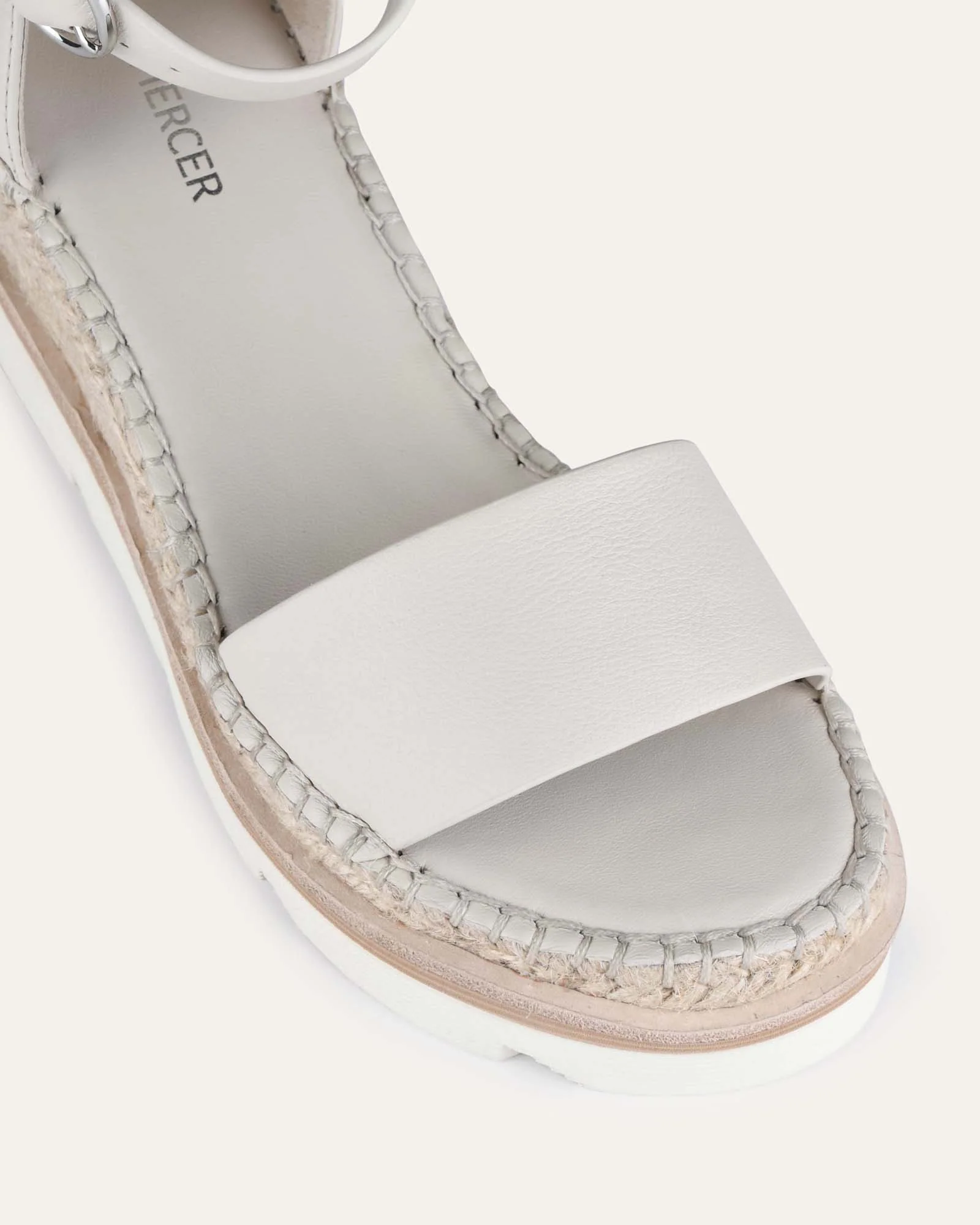KELLY MID HEEL WEDGES BONE LEATHER - Image 4