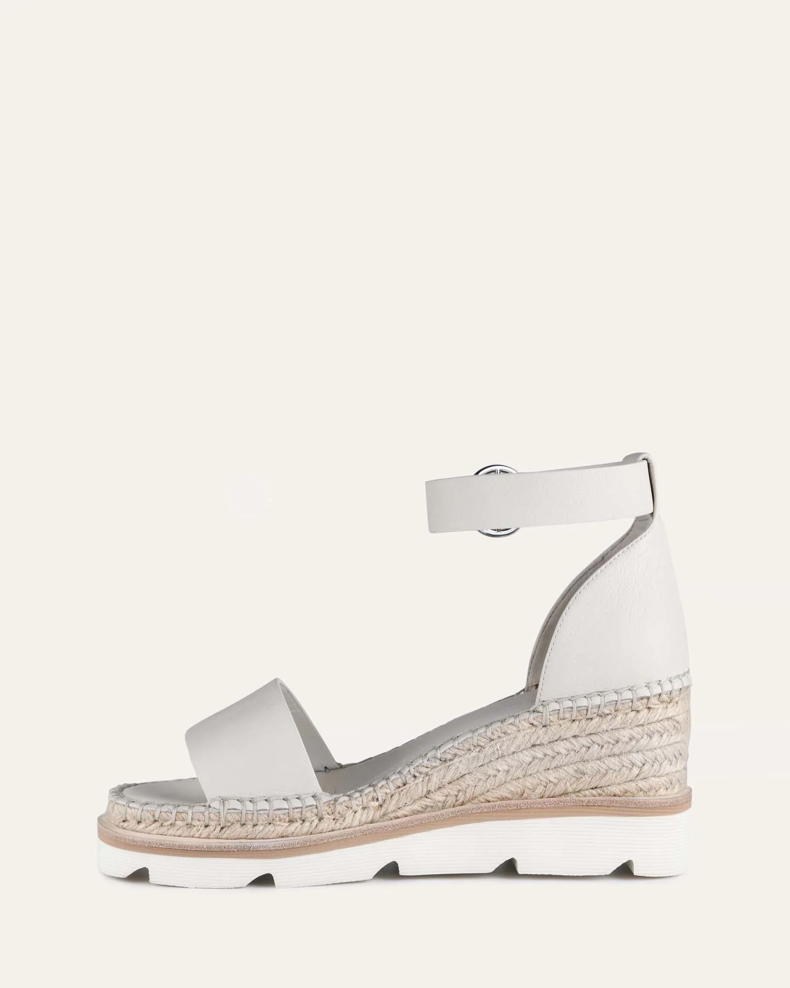 KELLY MID HEEL WEDGES BONE LEATHER - Image 6