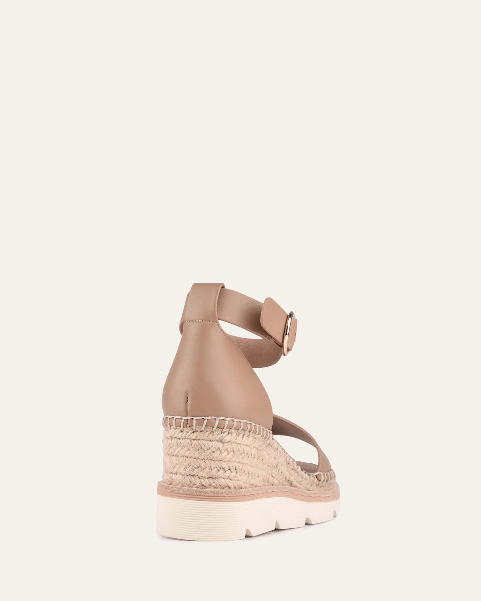 KELLY MID HEEL WEDGES TAN LEATHER - Image 5