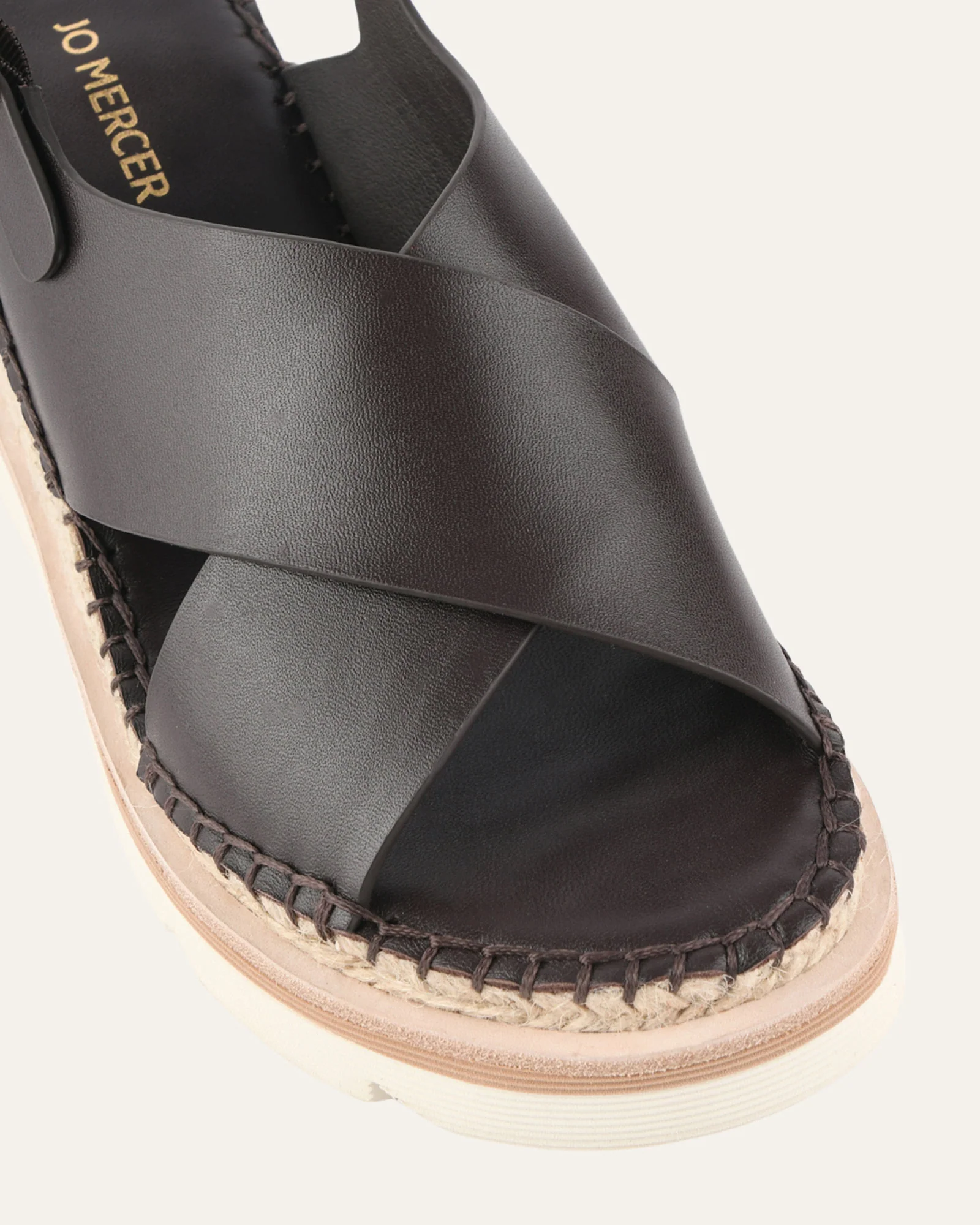 KIMBERLEY MID WEDGE SANDALS BITTER CHOC LEATHER - Image 4