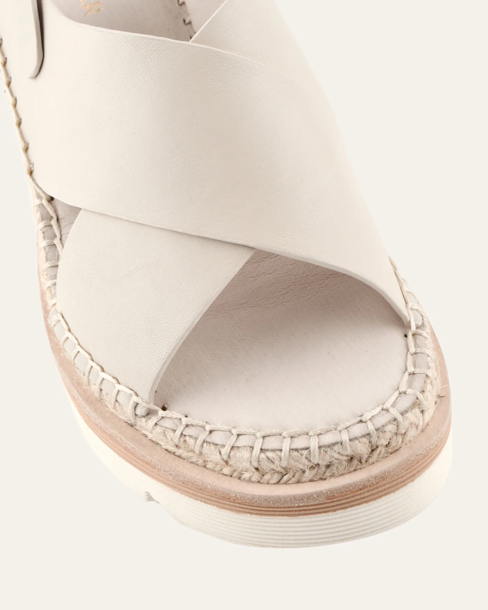 KIMBERLEY MID WEDGE SANDALS BONE LEATHER - Image 4