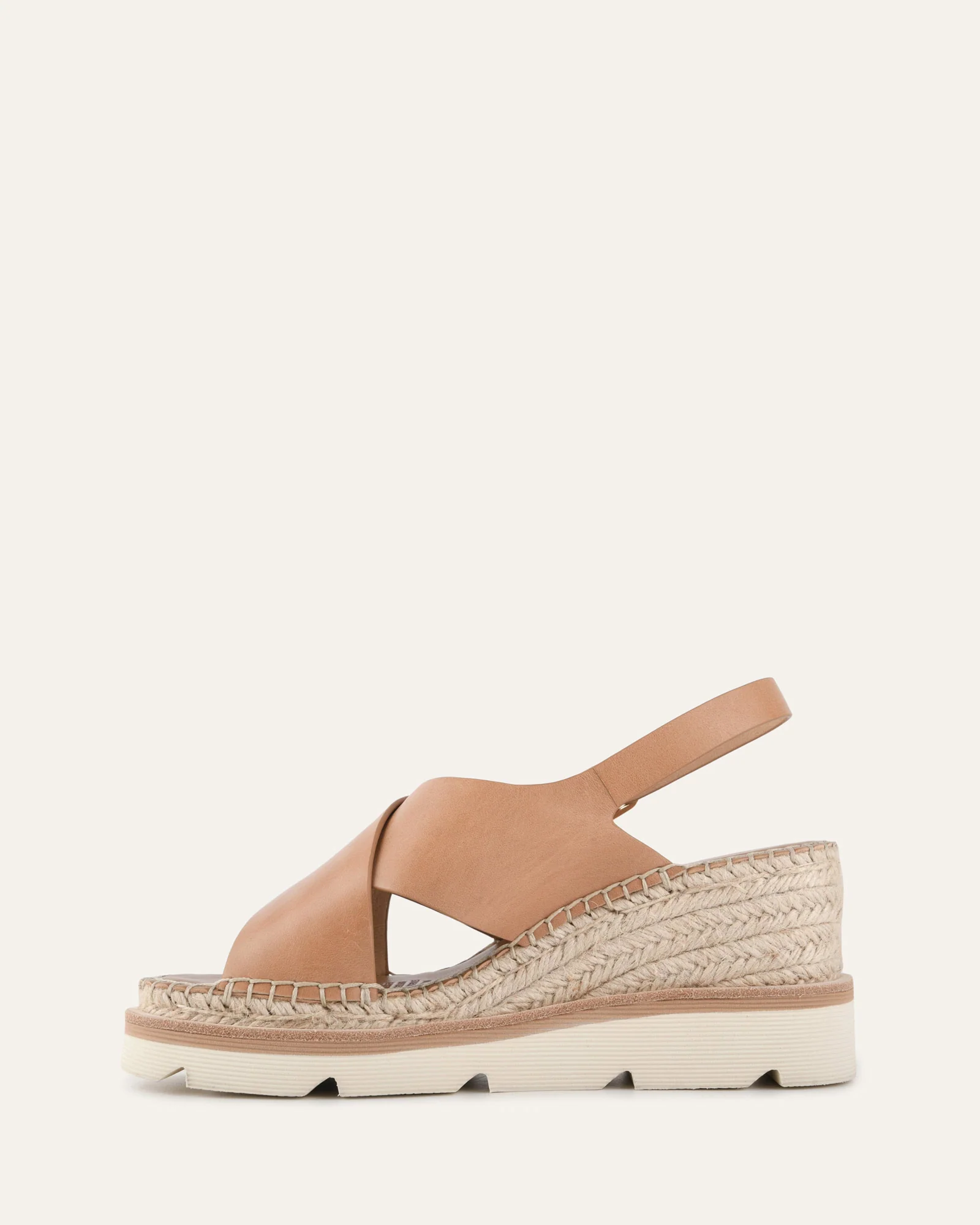 KIMBERLEY MID WEDGE SANDALS TAN LEATHER - Image 6