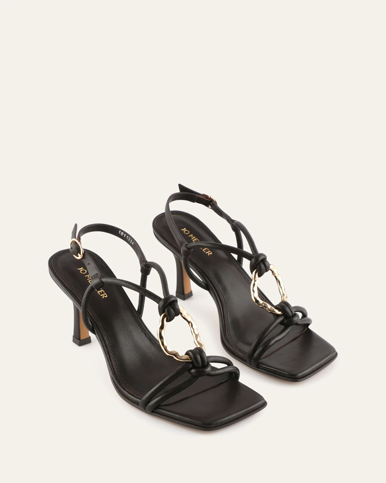 KNIGHT MID HEEL SANDALS BITTER CHOC LEATHER - Image 3